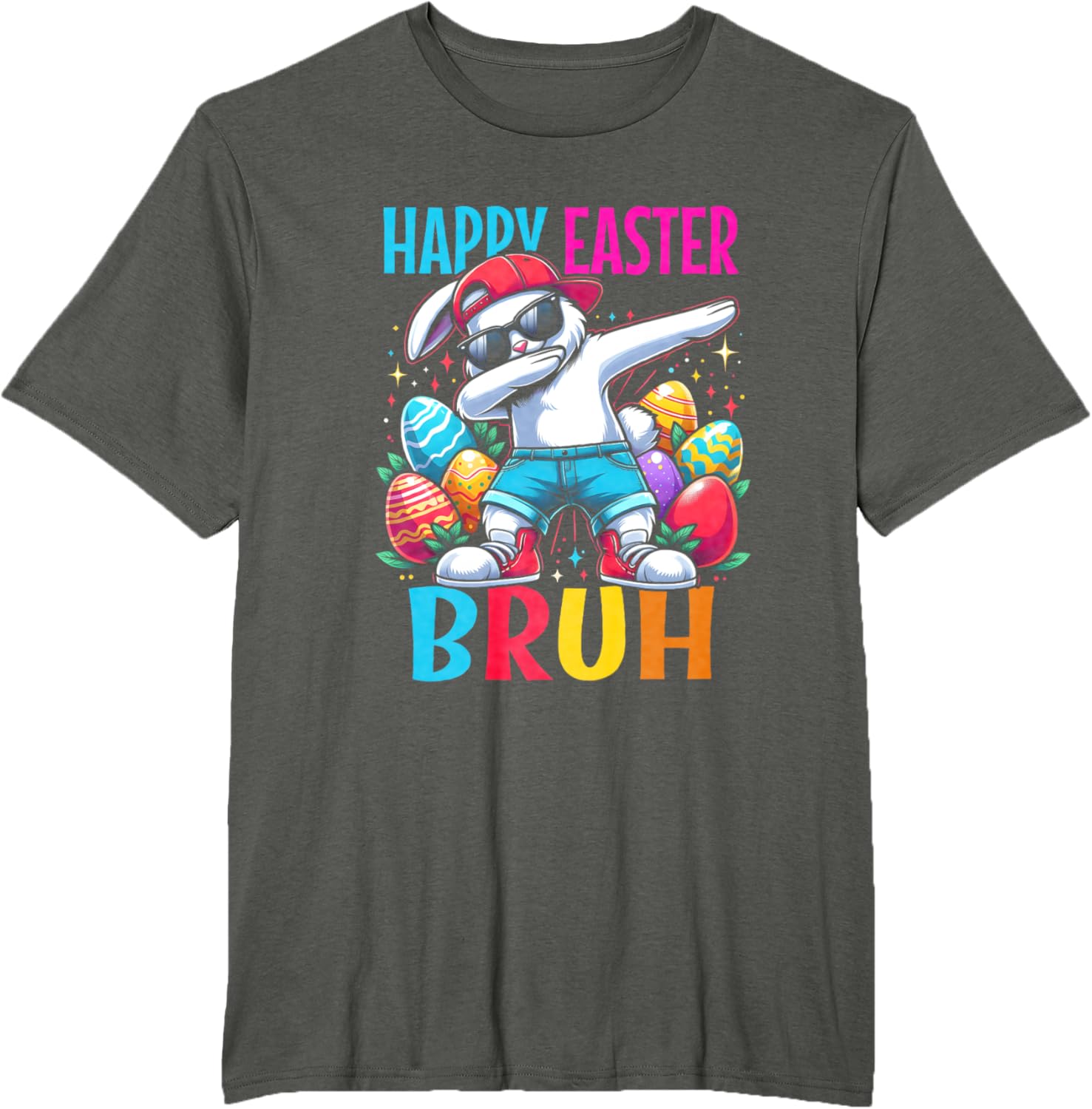 Dabbing Bunny Happy Easter Bruh Funny Dab Boy Christian Eggs T-Shirt