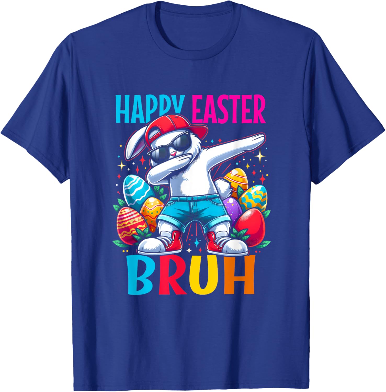 Dabbing Bunny Happy Easter Bruh Funny Dab Boy Christian Eggs T-Shirt