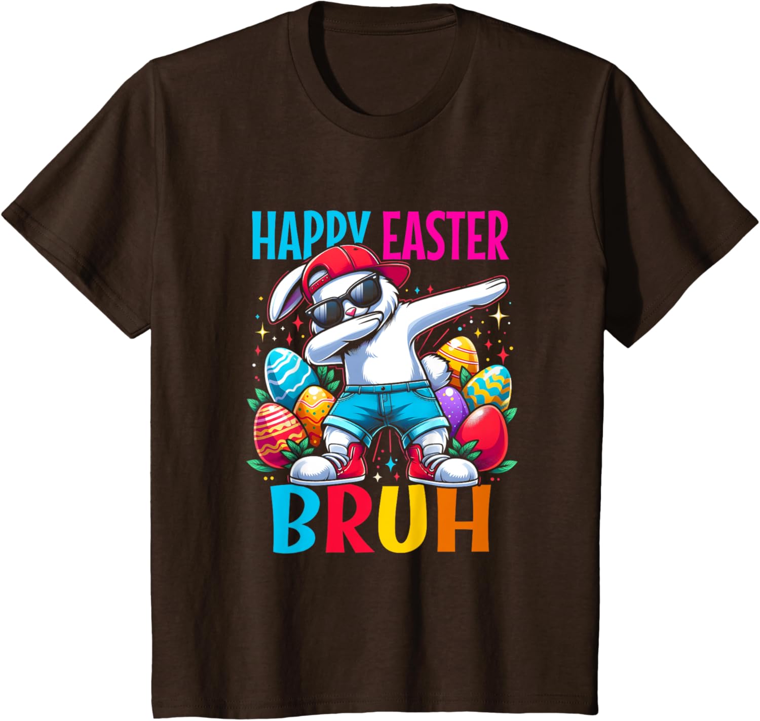 Dabbing Bunny Happy Easter Bruh Funny Dab Boy Christian Eggs T-Shirt