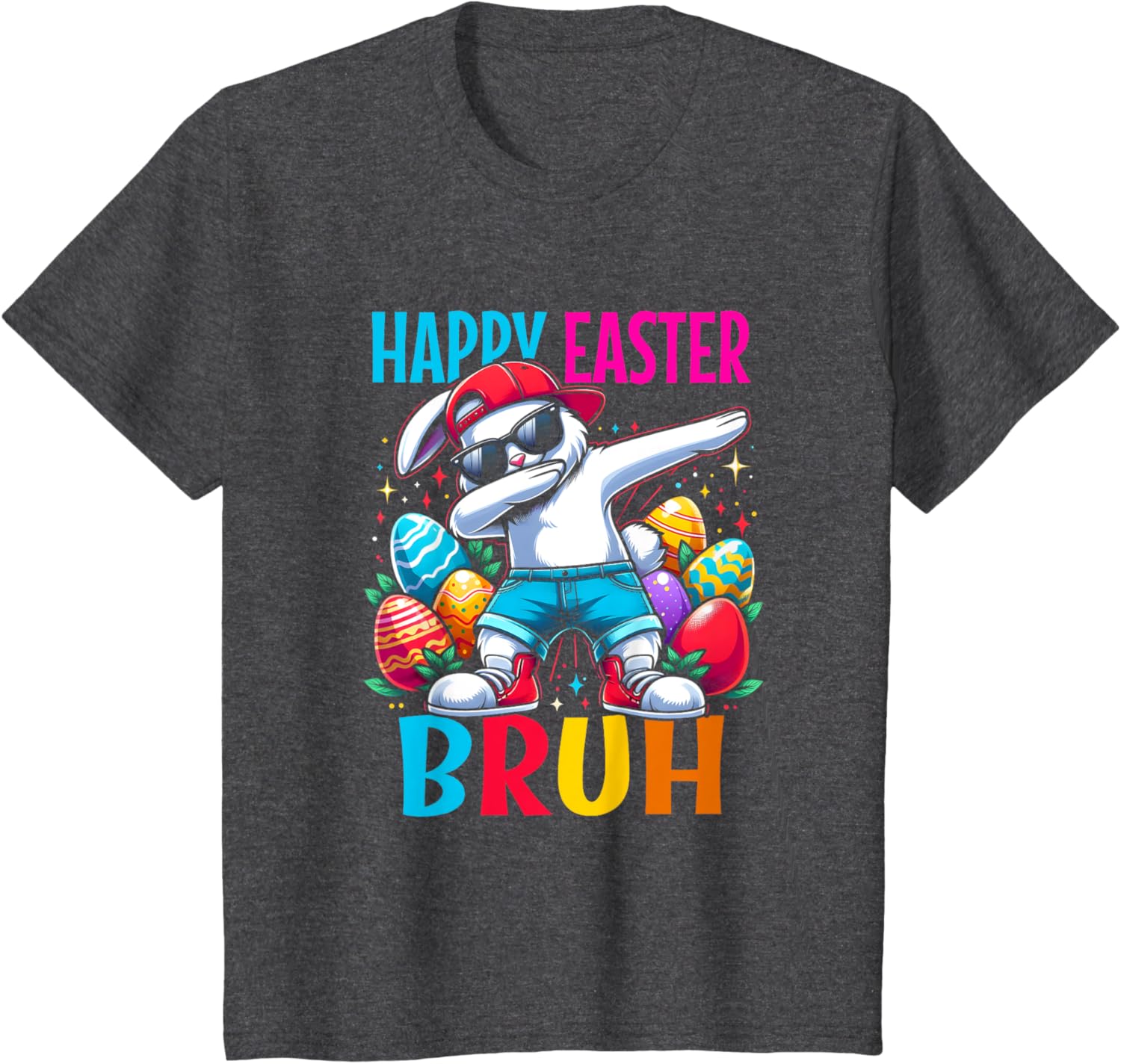 Dabbing Bunny Happy Easter Bruh Funny Dab Boy Christian Eggs T-Shirt