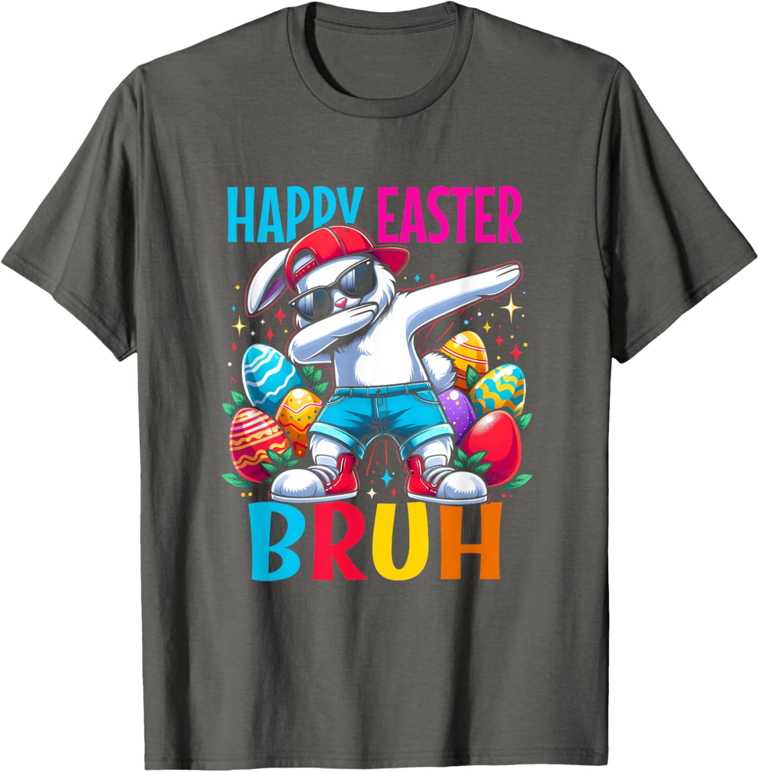 Dabbing Bunny Happy Easter Bruh Funny Dab Boy Christian Eggs T-Shirt