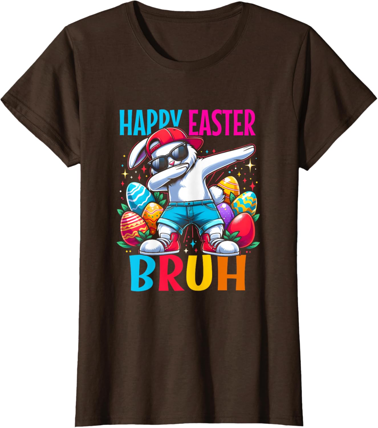 Dabbing Bunny Happy Easter Bruh Funny Dab Boy Christian Eggs T-Shirt