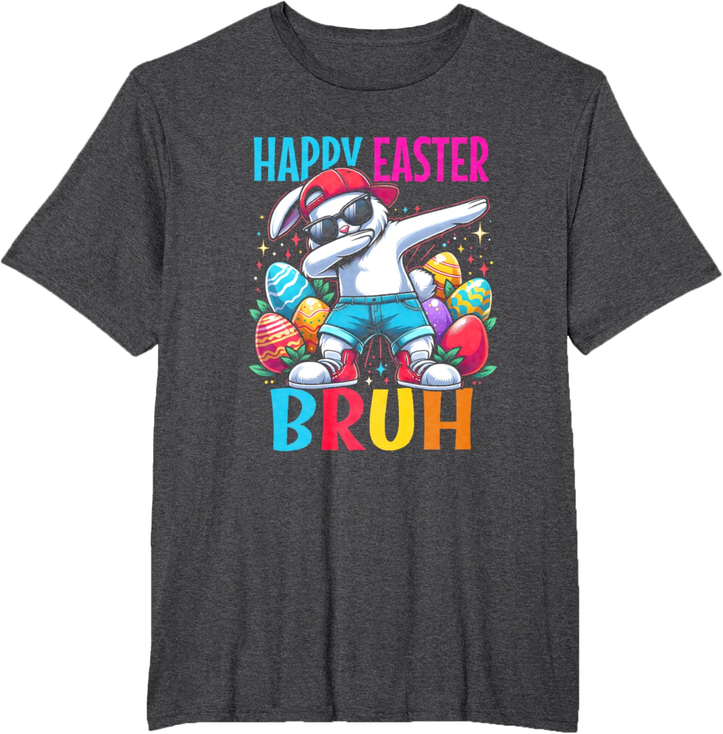 Dabbing Bunny Happy Easter Bruh Funny Dab Boy Christian Eggs T-Shirt