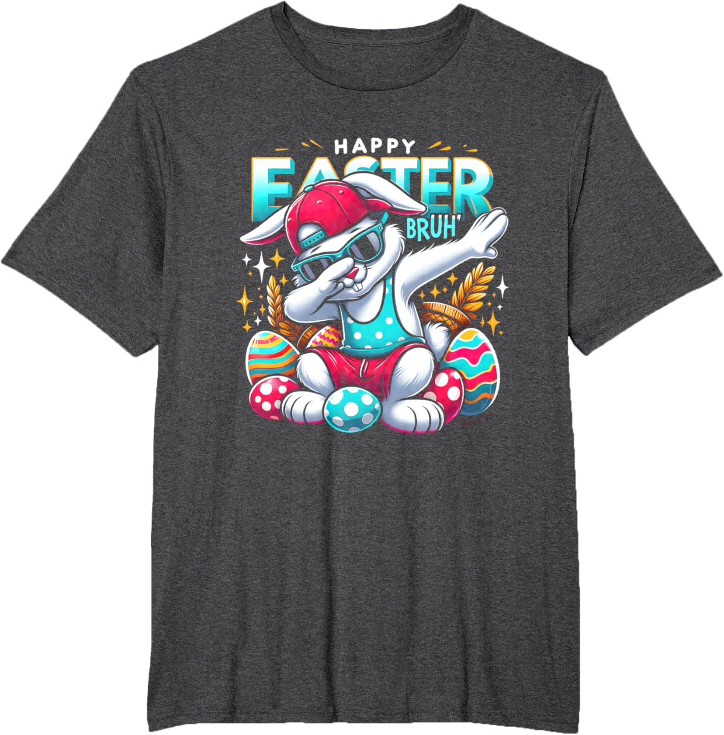 Dabbing Bunny Happy Easter Bruh Funny Dab Boy Christian Eggs T-Shirt