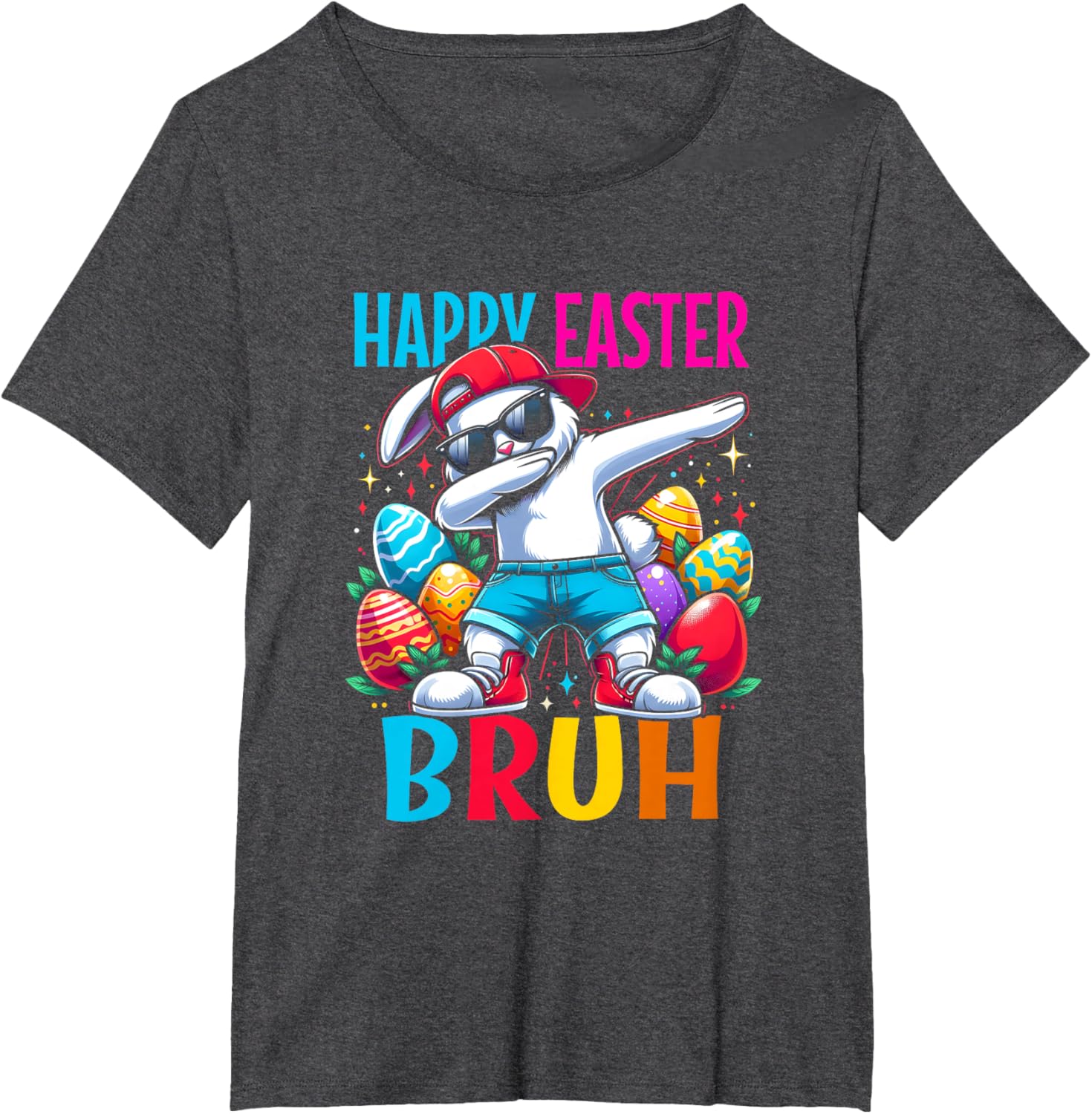 Dabbing Bunny Happy Easter Bruh Funny Dab Boy Christian Eggs T-Shirt