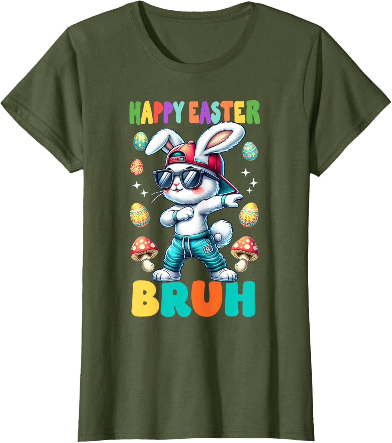 Dabbing Bunny Happy Easter Bruh Rabbit Shirt T-Shirt