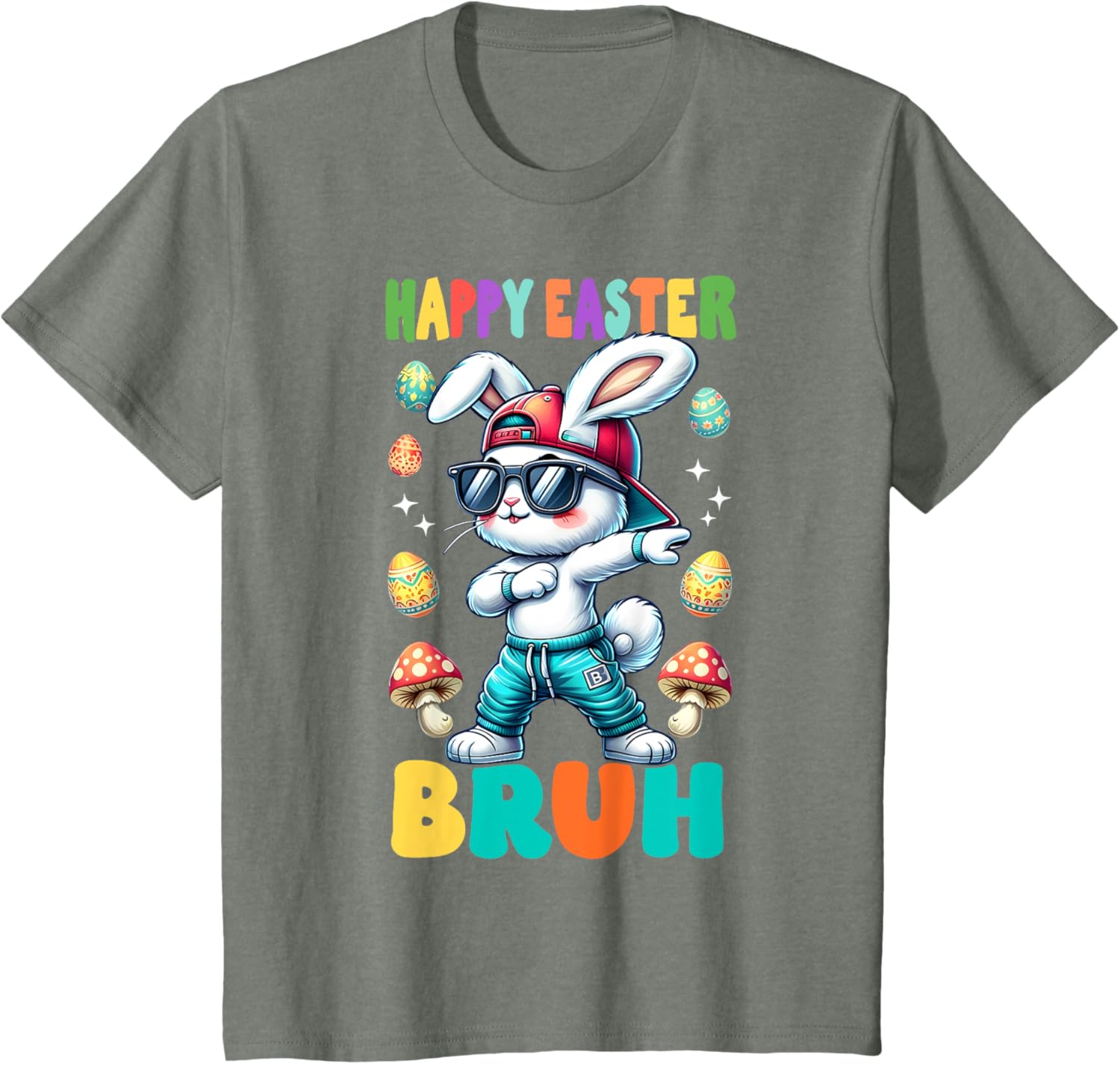 Dabbing Bunny Happy Easter Bruh Rabbit Shirt T-Shirt