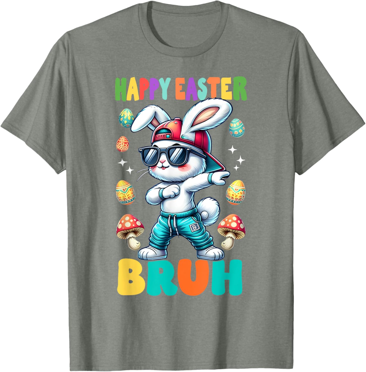 Dabbing Bunny Happy Easter Bruh Rabbit Shirt T-Shirt