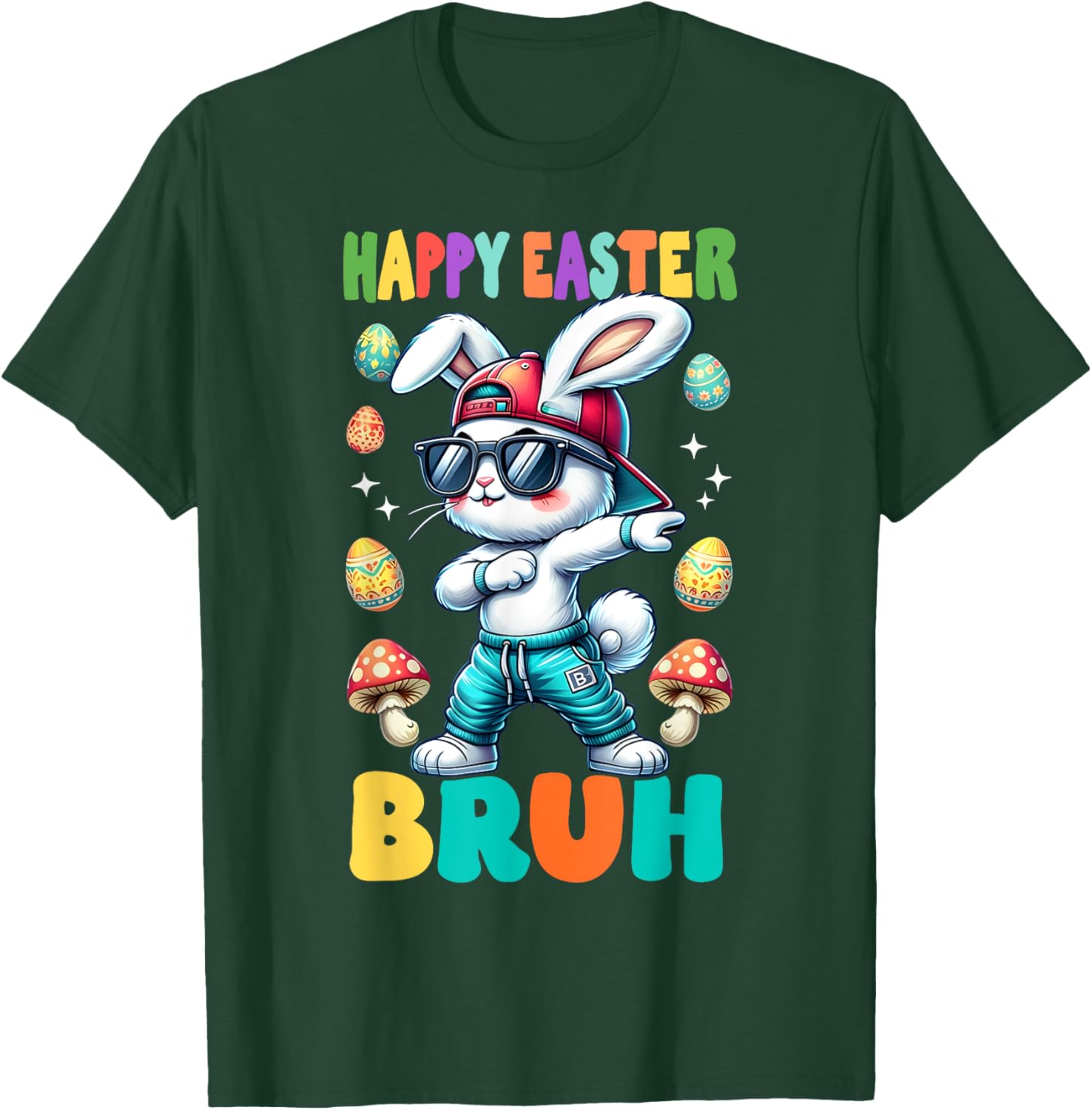 Dabbing Bunny Happy Easter Bruh Rabbit Shirt T-Shirt