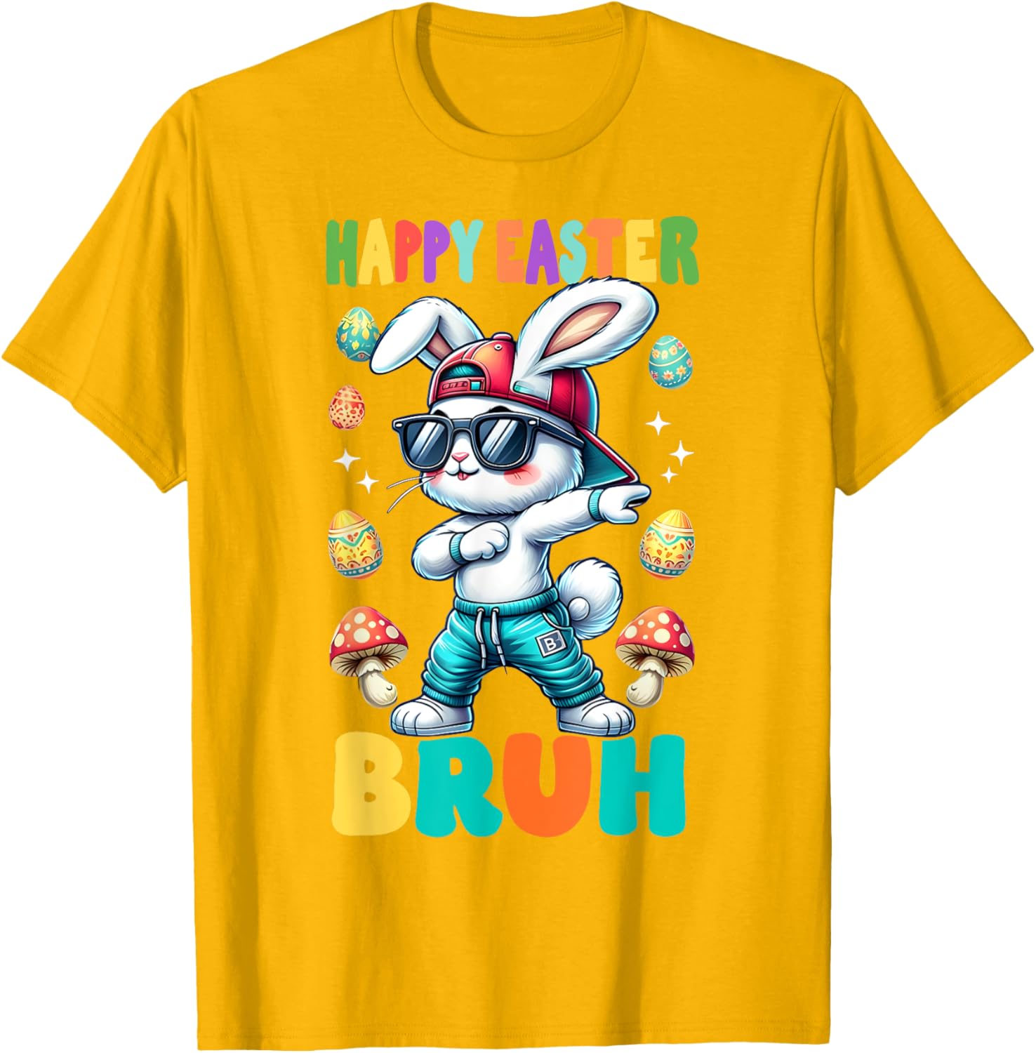 Dabbing Bunny Happy Easter Bruh Rabbit Shirt T-Shirt