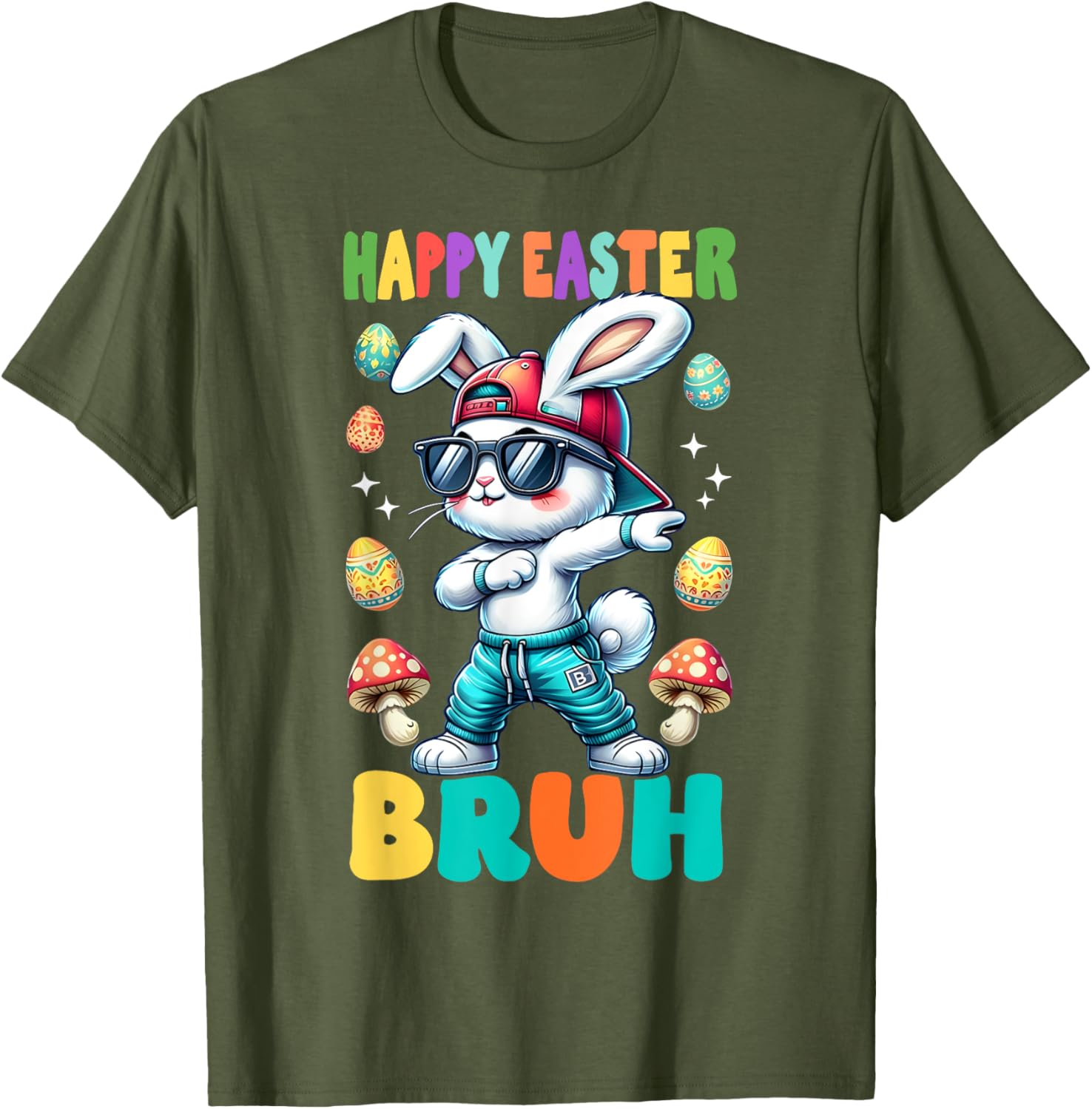 Dabbing Bunny Happy Easter Bruh Rabbit Shirt T-Shirt