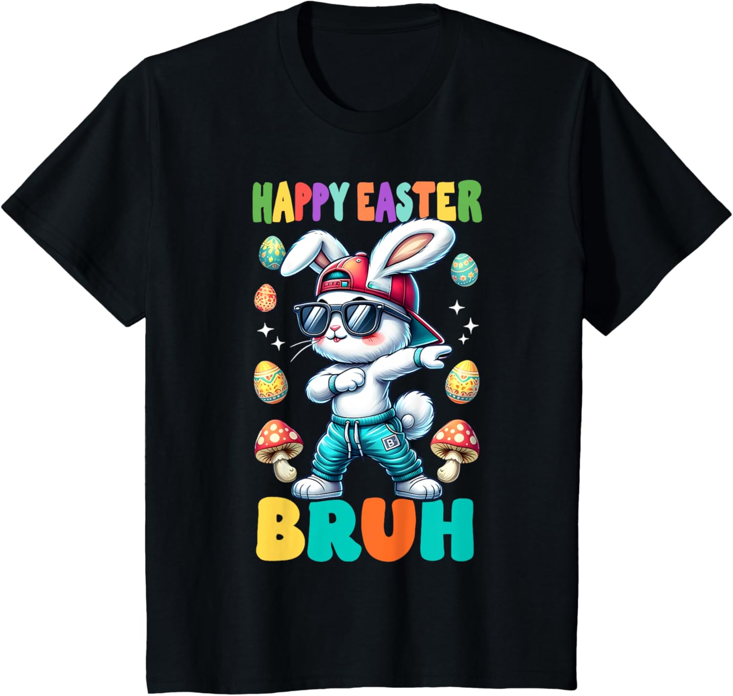 Dabbing Bunny Happy Easter Bruh Rabbit Shirt T-Shirt