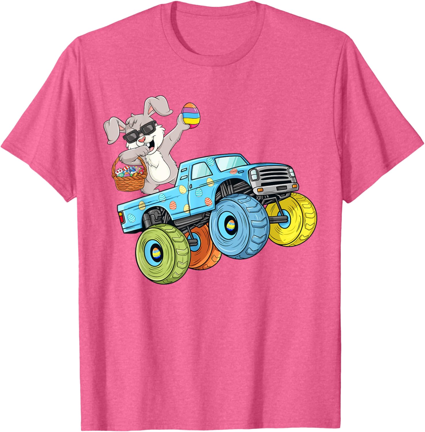 Dabbing Bunny Happy Easter Monster Truck Boys Girls Kids T-Shirt