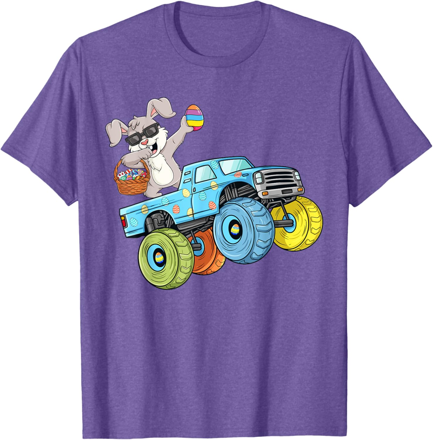 Dabbing Bunny Happy Easter Monster Truck Boys Girls Kids T-Shirt