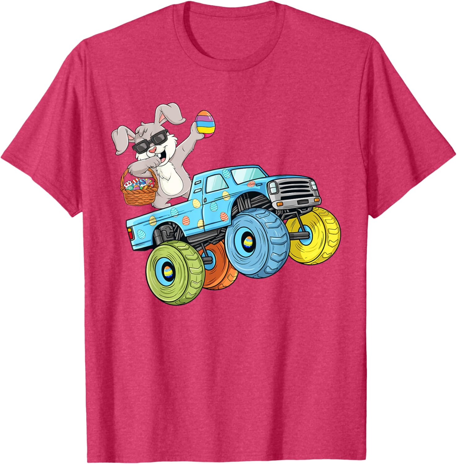 Dabbing Bunny Happy Easter Monster Truck Boys Girls Kids T-Shirt