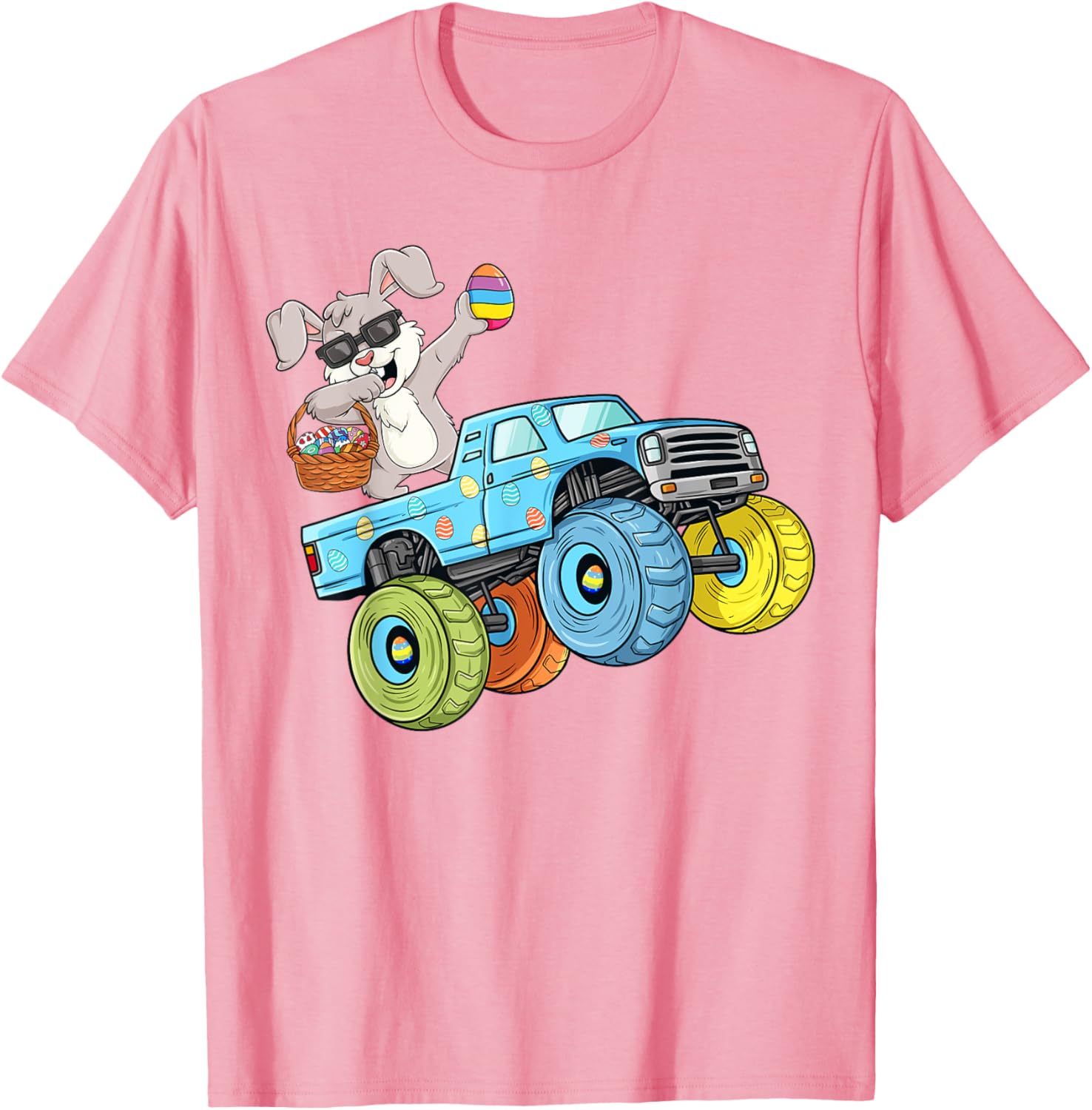 Dabbing Bunny Happy Easter Monster Truck Boys Girls Kids T-Shirt