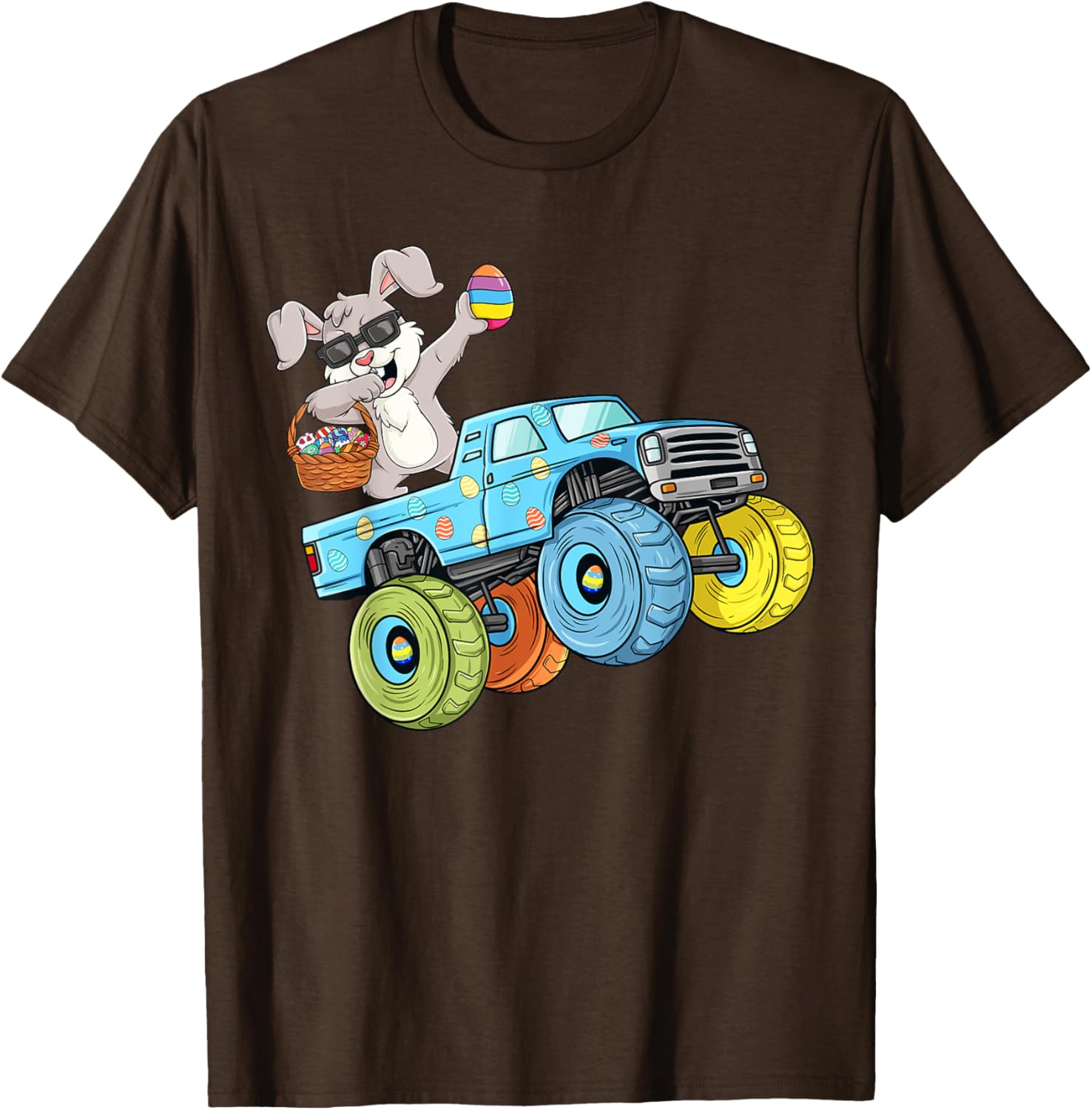 Dabbing Bunny Happy Easter Monster Truck Boys Girls Kids T-Shirt