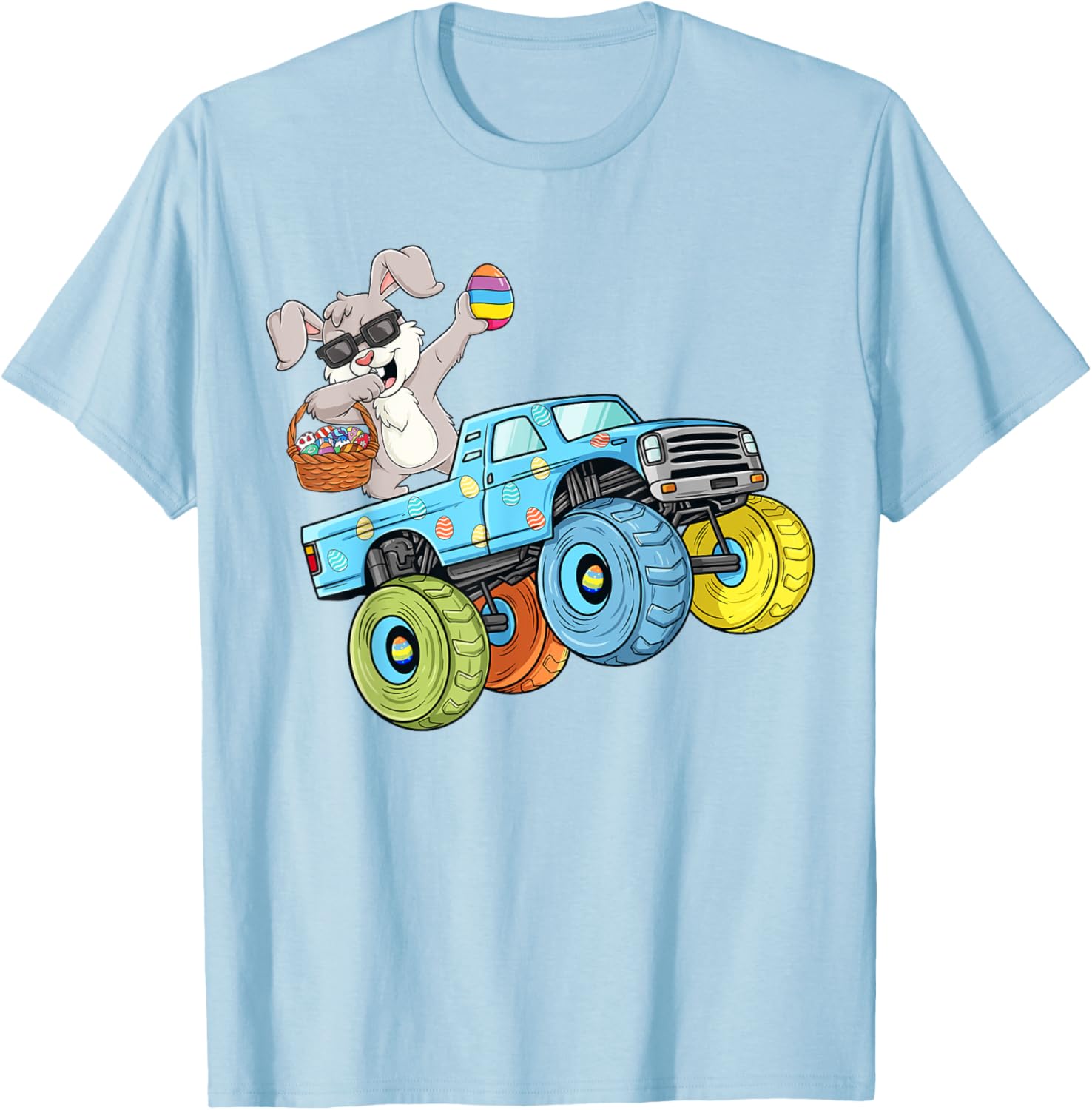 Dabbing Bunny Happy Easter Monster Truck Boys Girls Kids T-Shirt