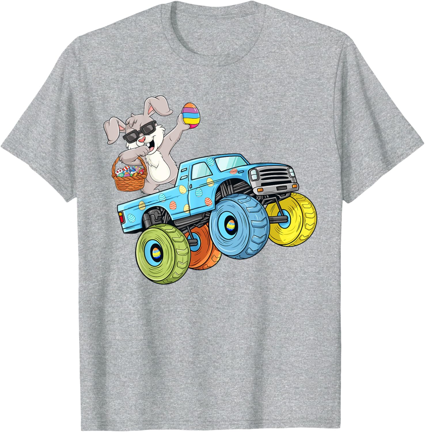 Dabbing Bunny Happy Easter Monster Truck Boys Girls Kids T-Shirt