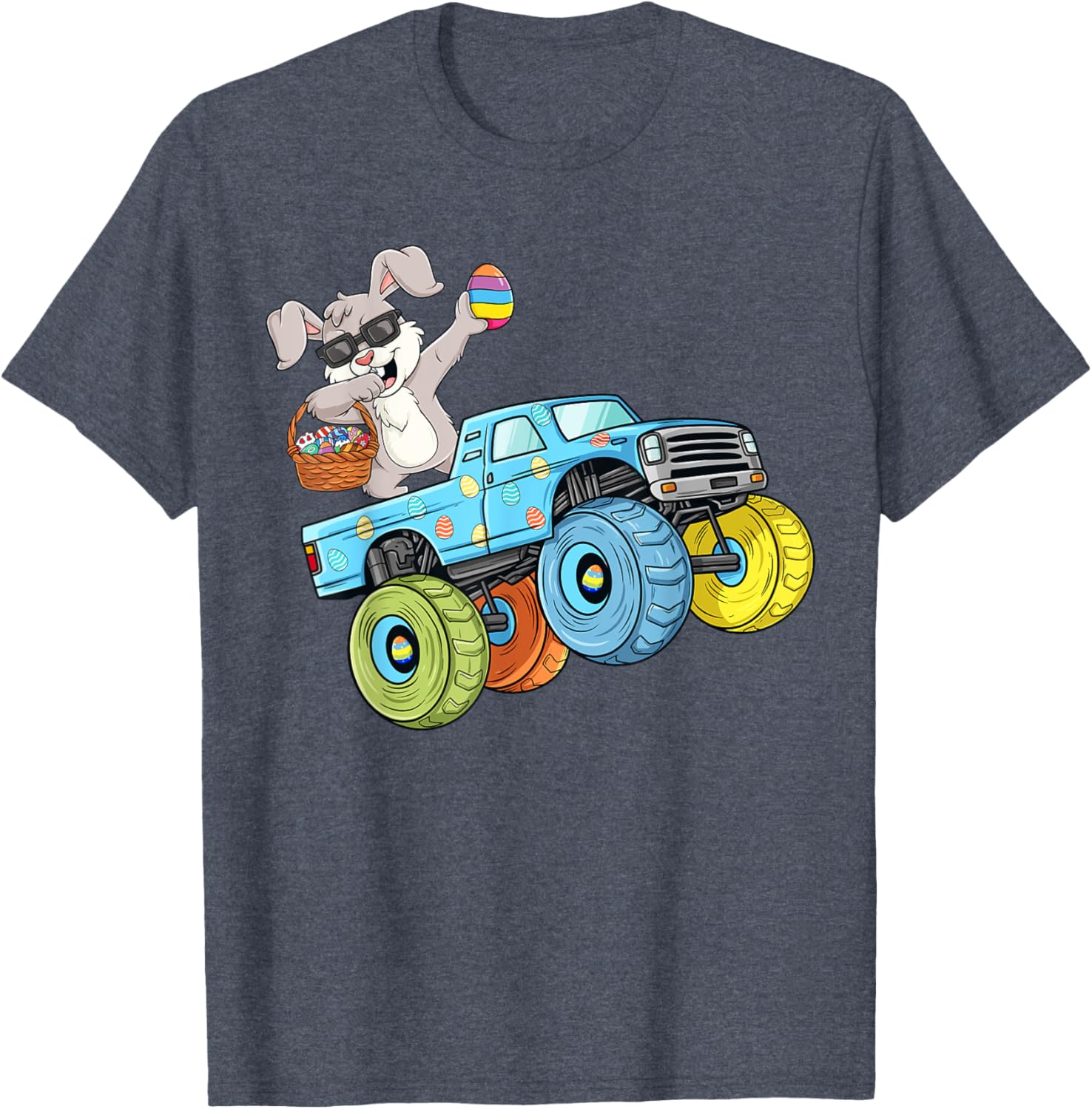 Dabbing Bunny Happy Easter Monster Truck Boys Girls Kids T-Shirt