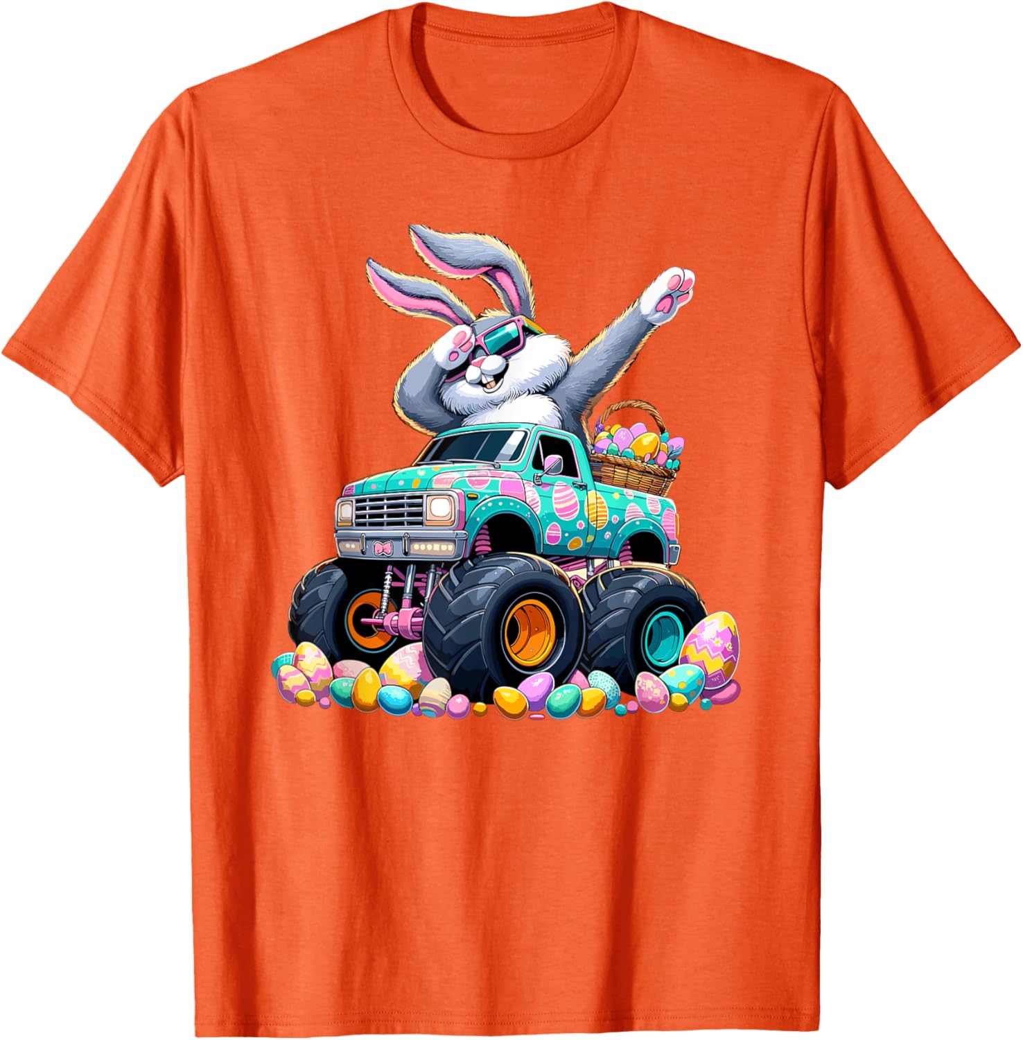 Dabbing Bunny Happy Easter Monster Truck Easter T-Shirt