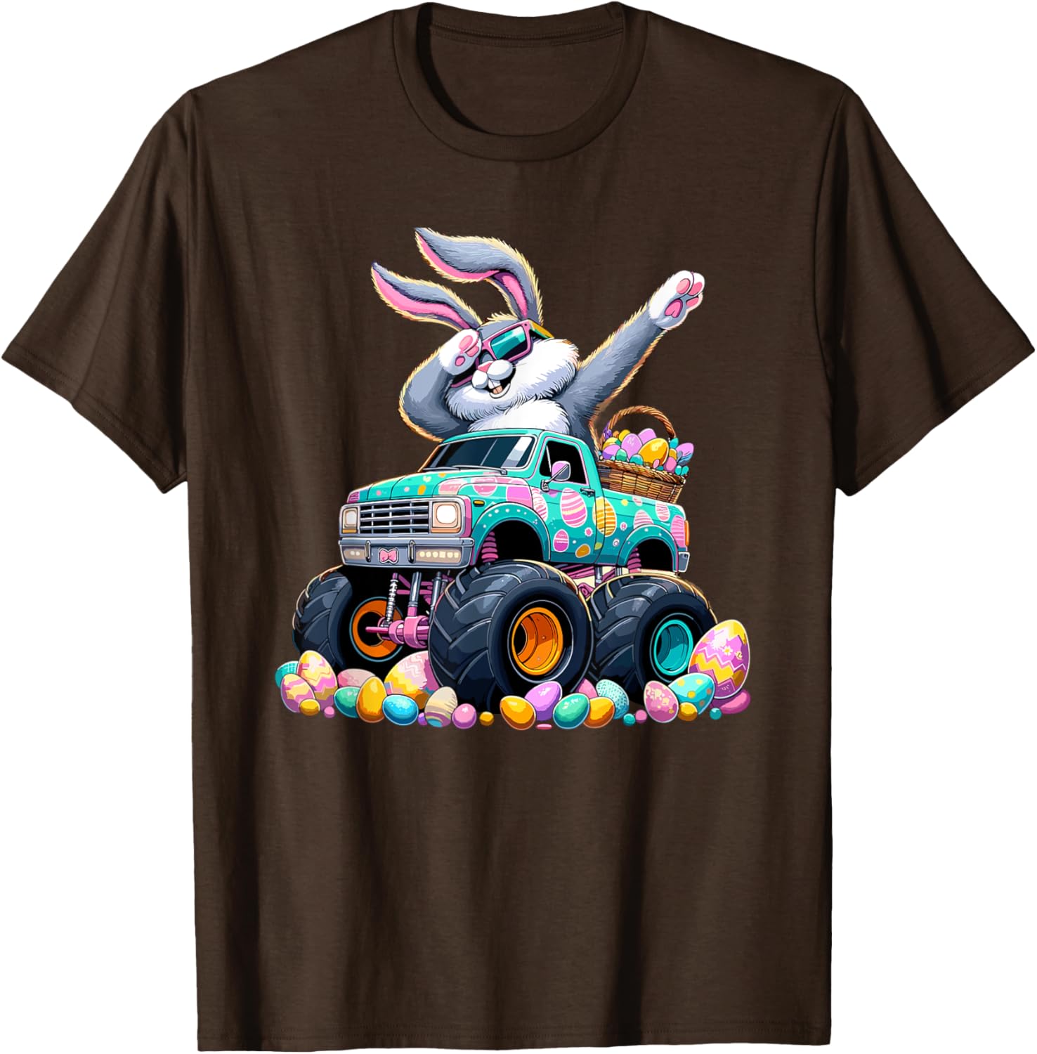 Dabbing Bunny Happy Easter Monster Truck Easter T-Shirt