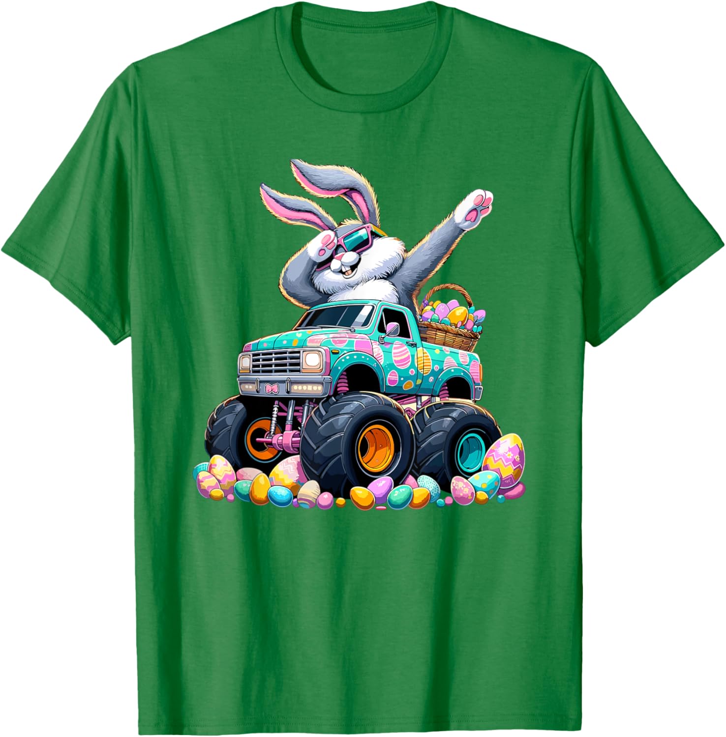 Dabbing Bunny Happy Easter Monster Truck Easter T-Shirt