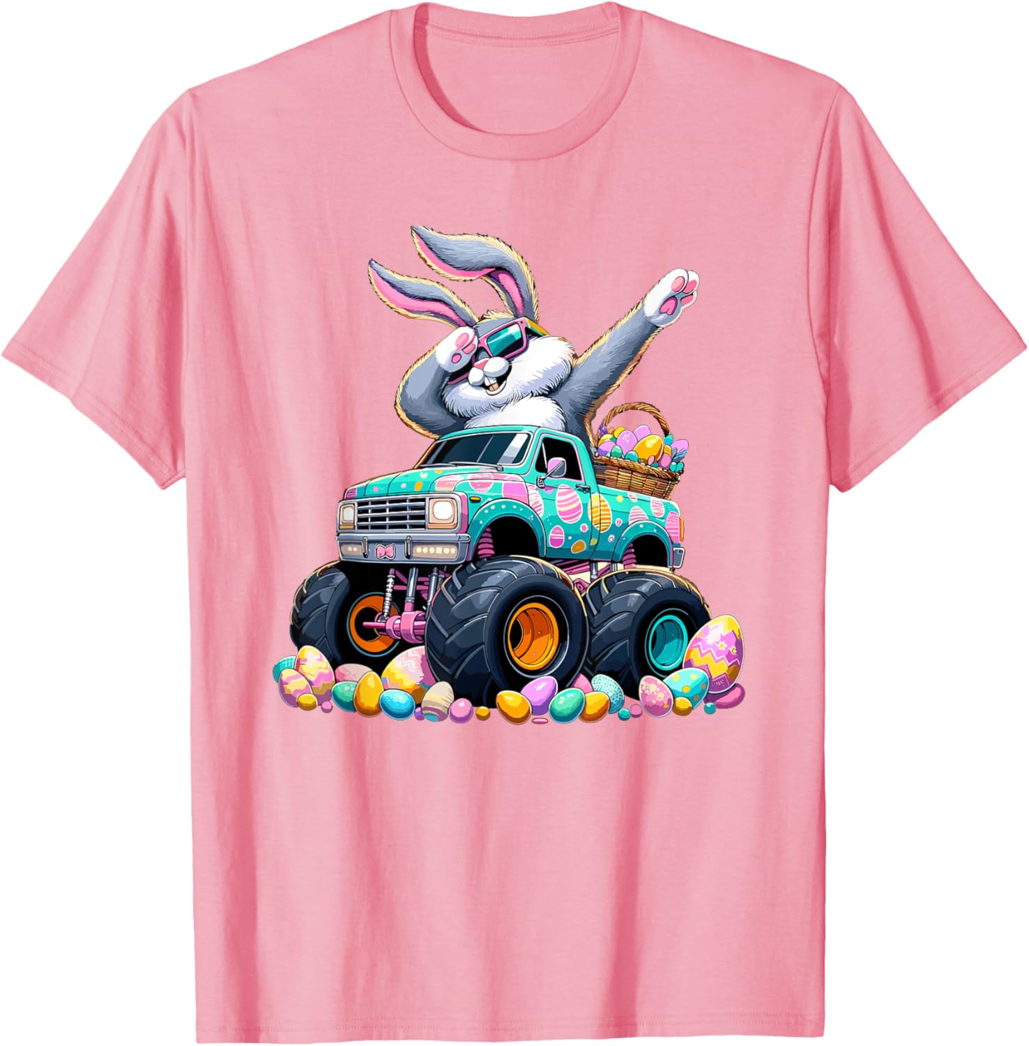 Dabbing Bunny Happy Easter Monster Truck Easter T-Shirt