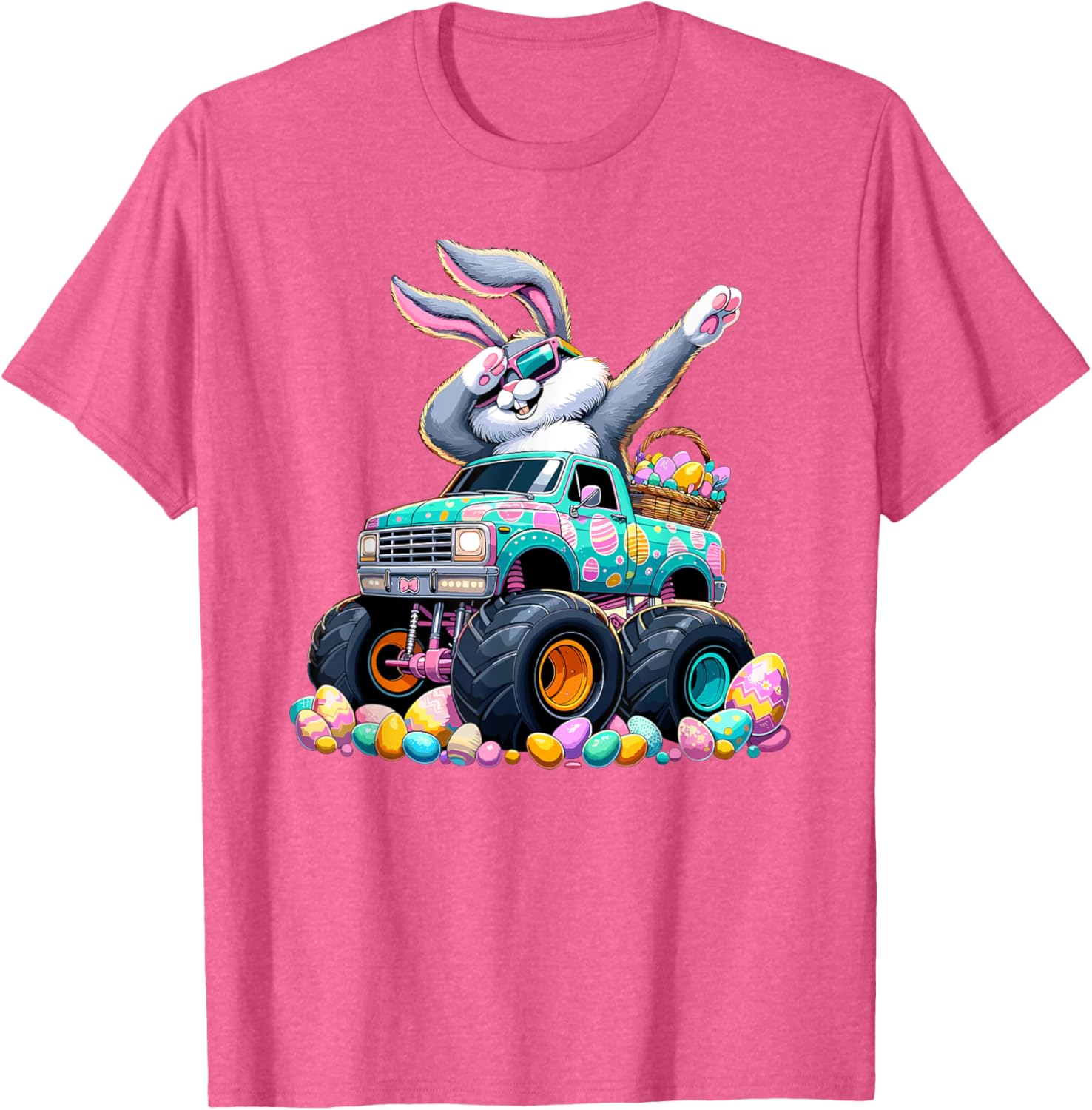 Dabbing Bunny Happy Easter Monster Truck Easter T-Shirt