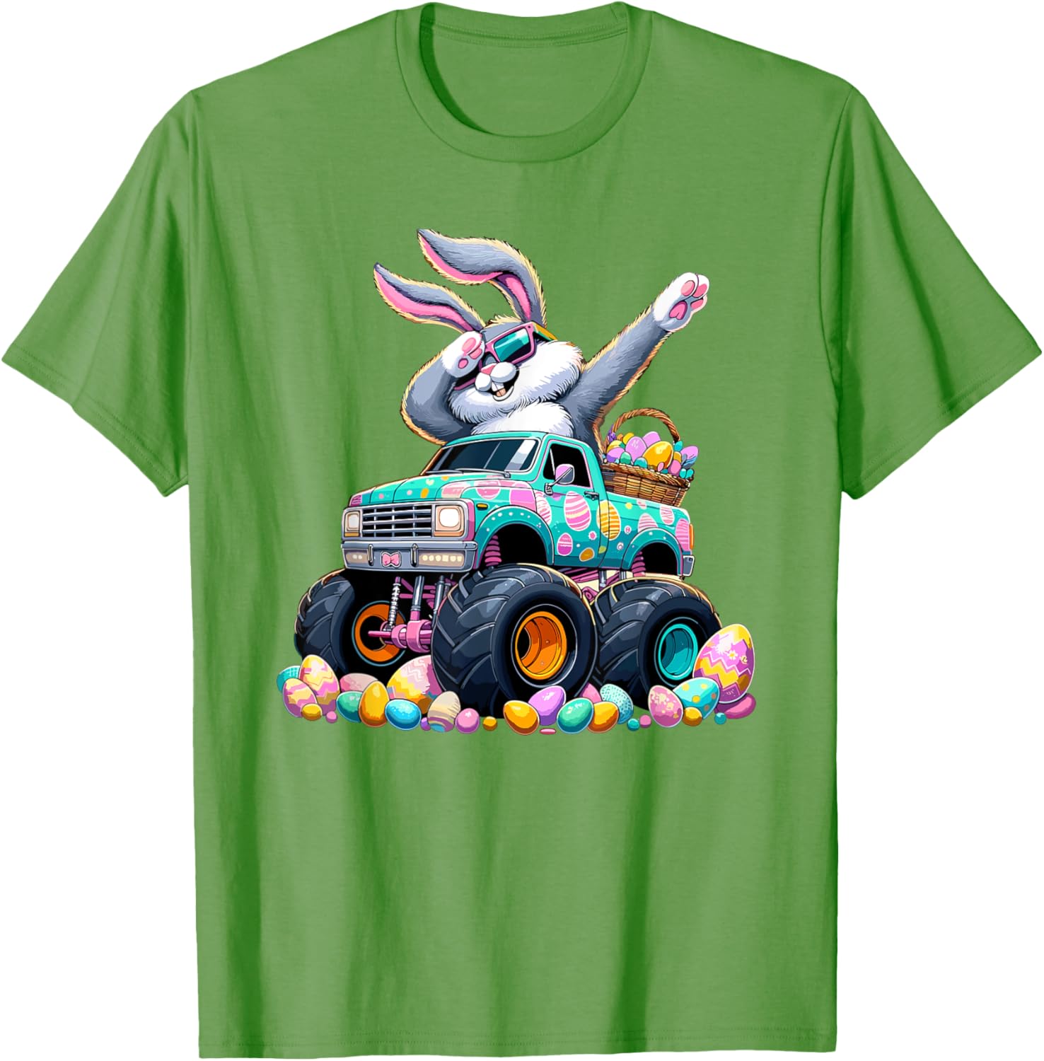 Dabbing Bunny Happy Easter Monster Truck Easter T-Shirt