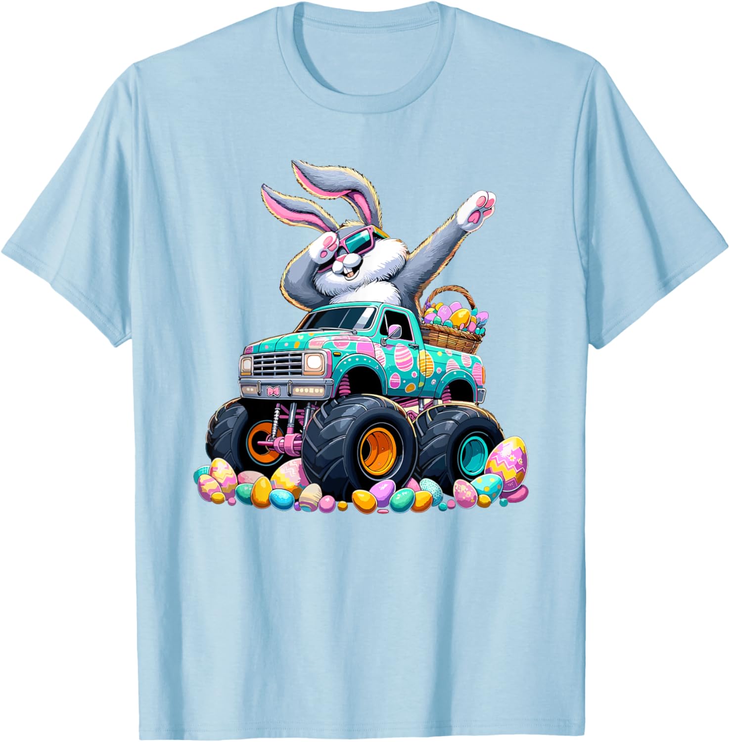 Dabbing Bunny Happy Easter Monster Truck Easter T-Shirt