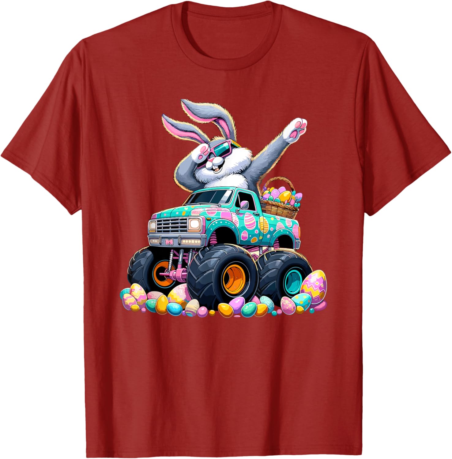 Dabbing Bunny Happy Easter Monster Truck Easter T-Shirt