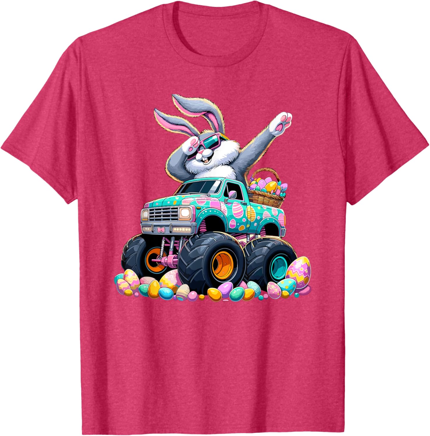 Dabbing Bunny Happy Easter Monster Truck Easter T-Shirt