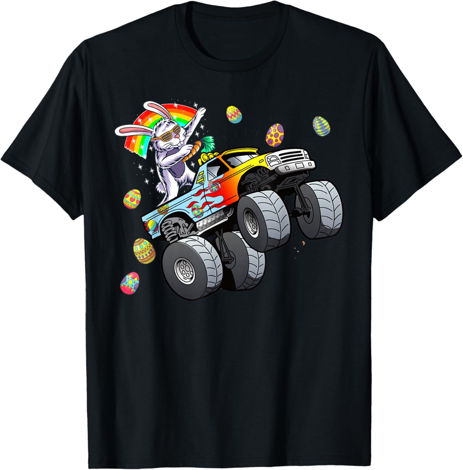 Dabbing Bunny Happy Easter Monster Truck Lovers Easter Day T-Shirt