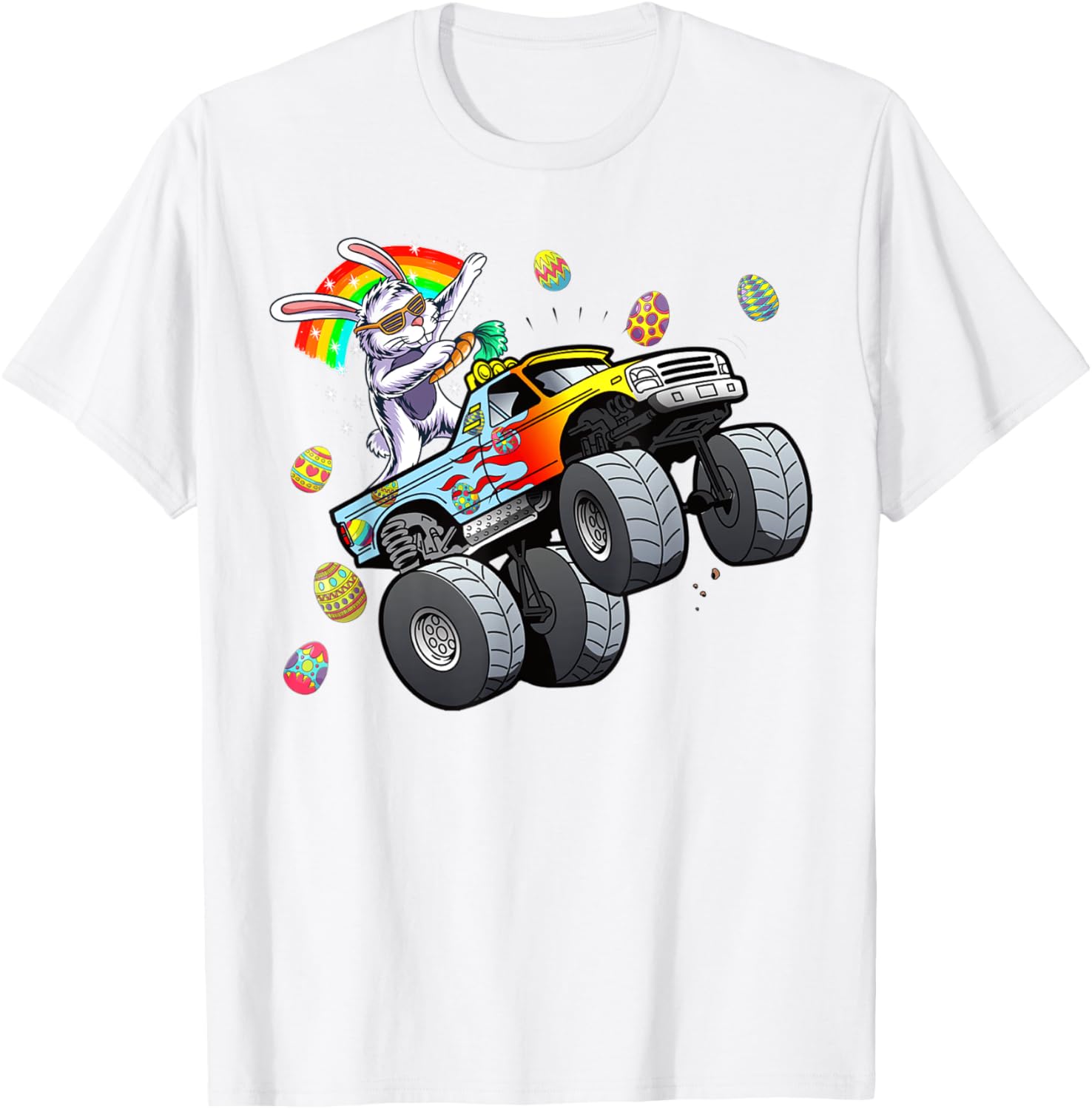 Dabbing Bunny Happy Easter Monster Truck Lovers Easter Day T-Shirt