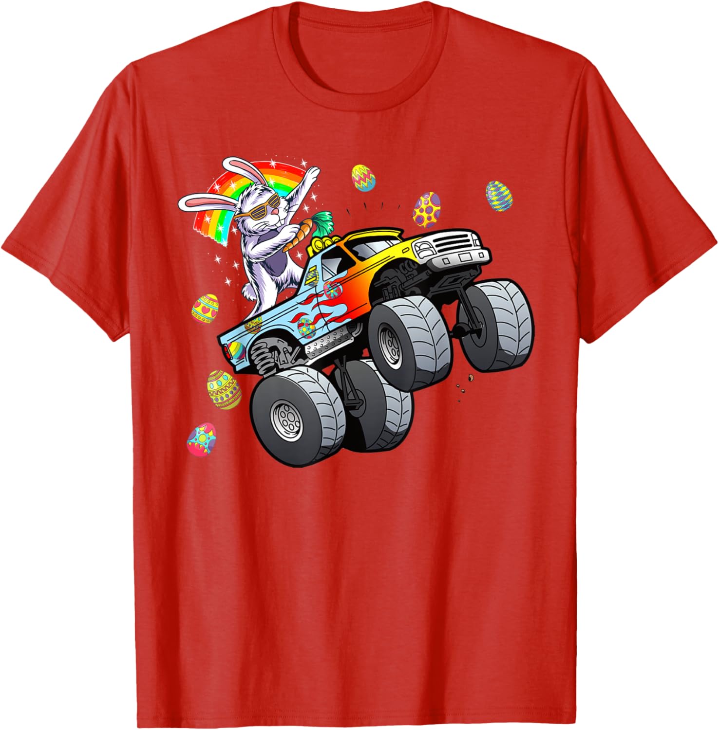 Dabbing Bunny Happy Easter Monster Truck Lovers Easter Day T-Shirt