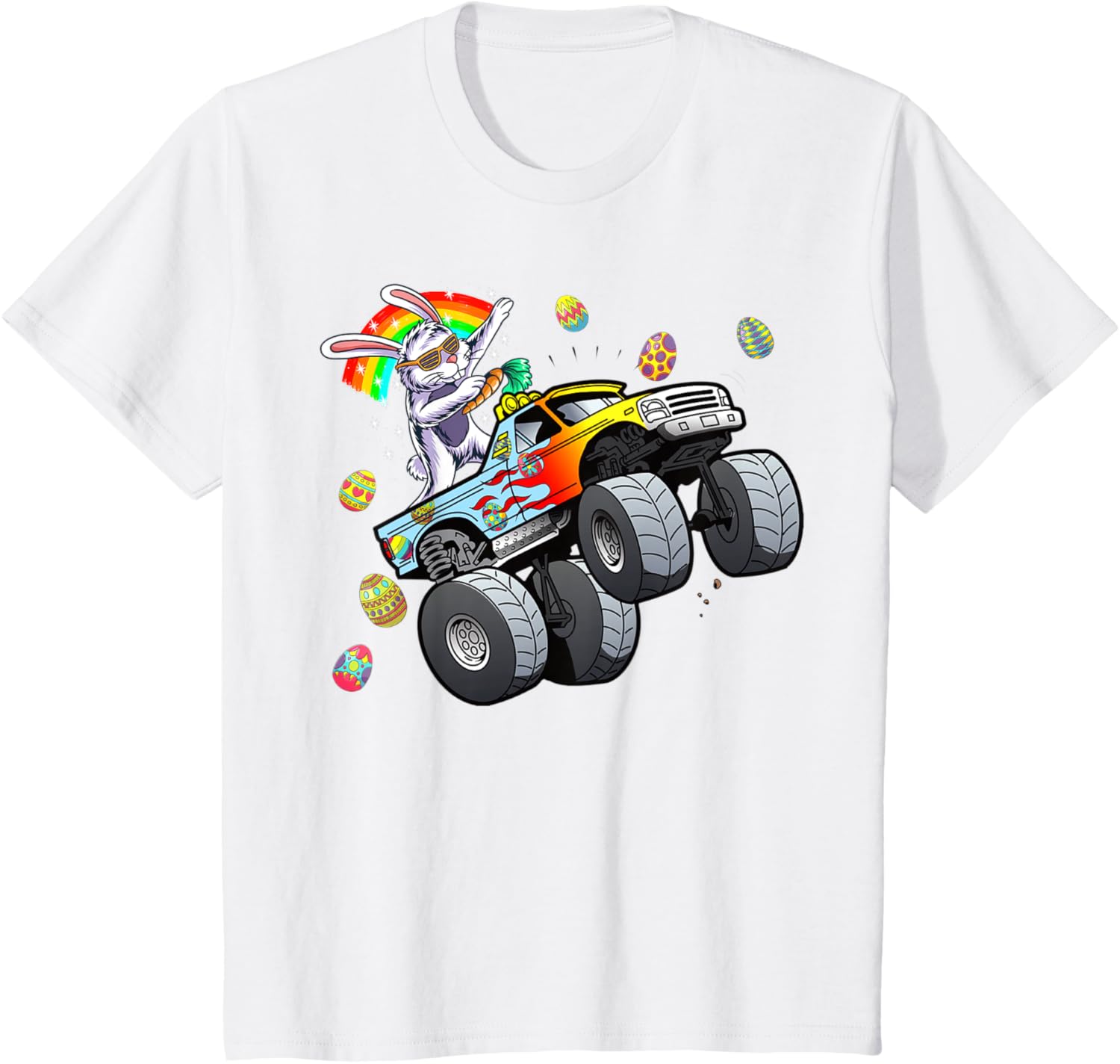 Dabbing Bunny Happy Easter Monster Truck Lovers Easter Day T-Shirt