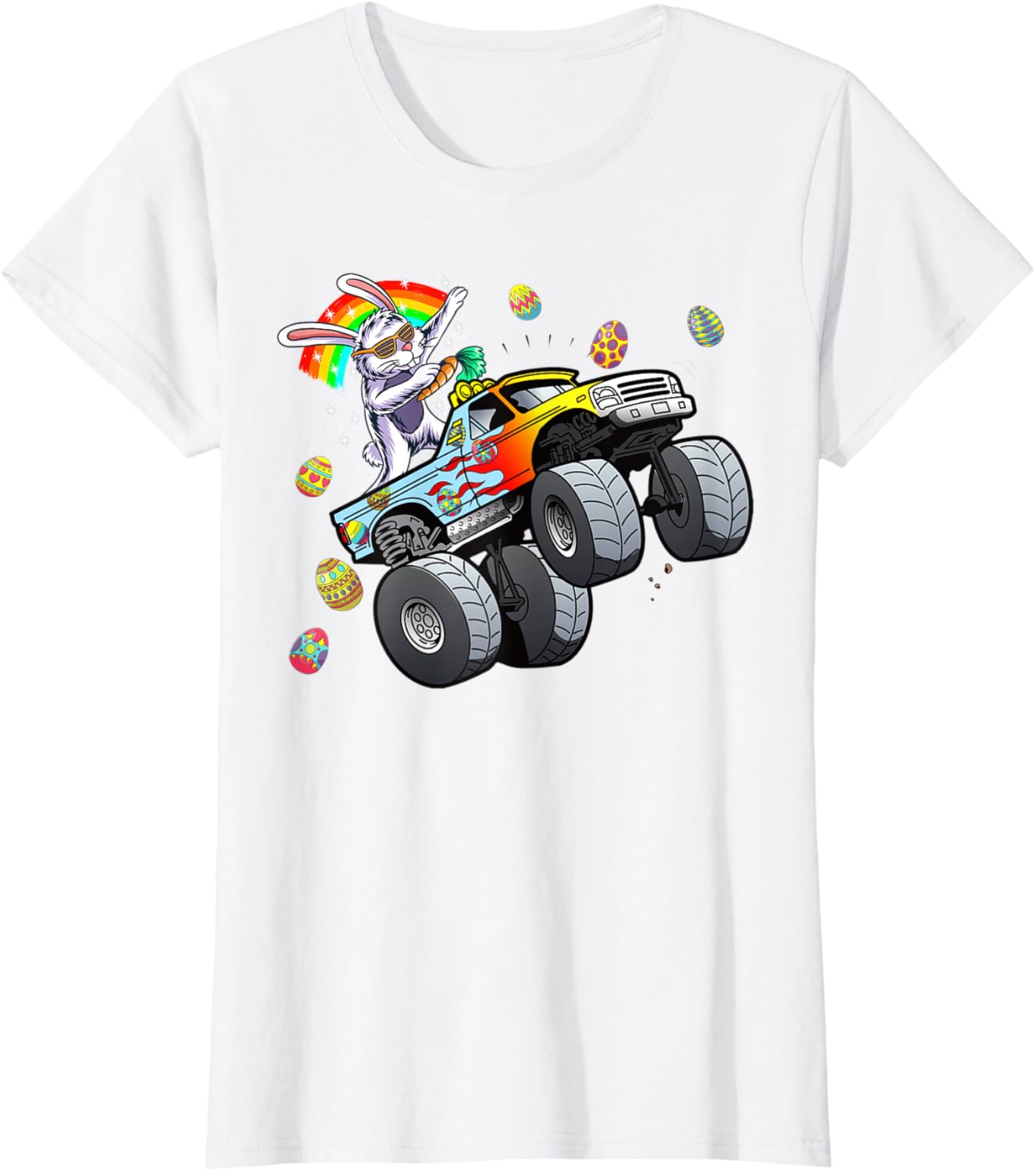 Dabbing Bunny Happy Easter Monster Truck Lovers Easter Day T-Shirt