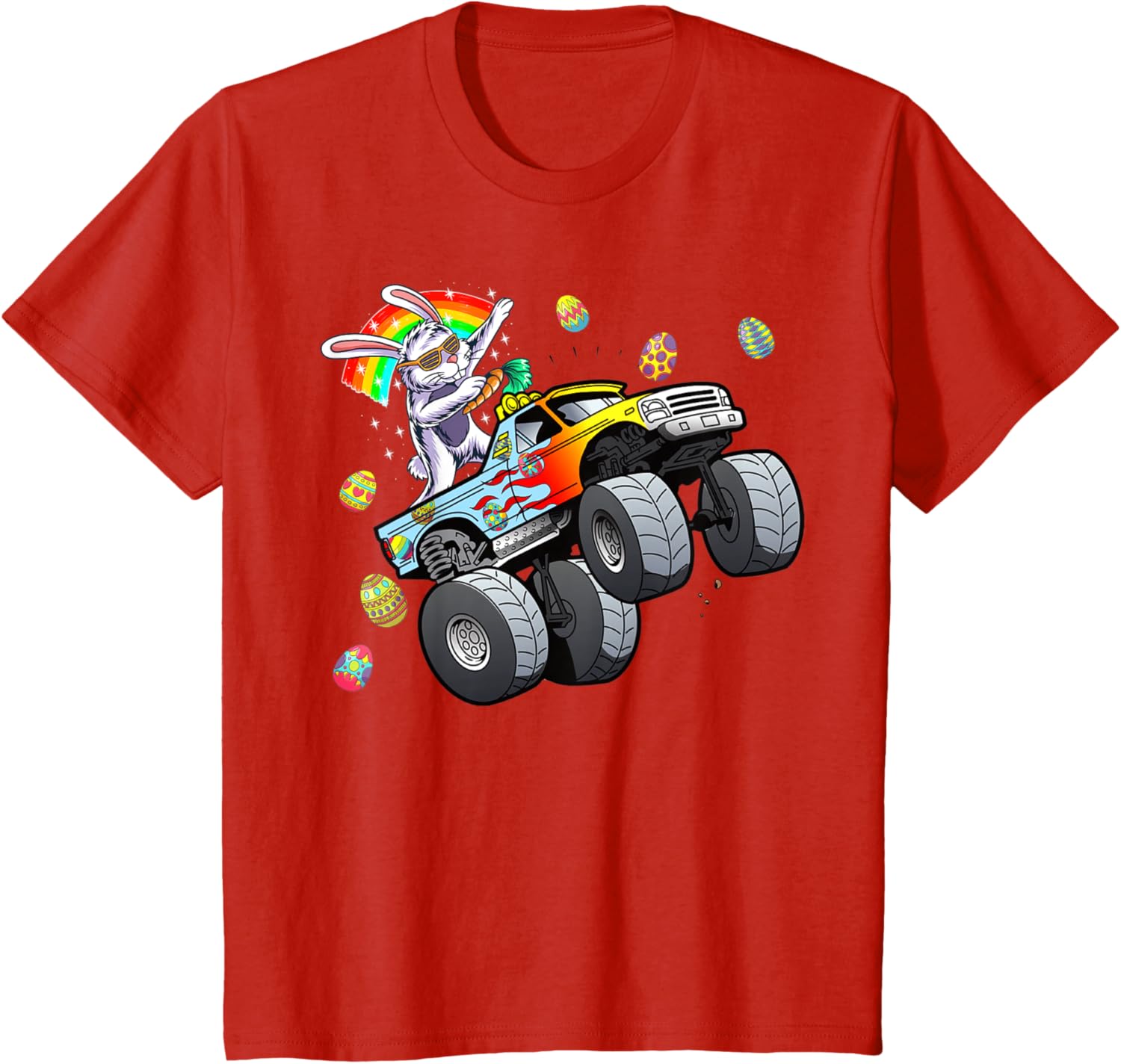 Dabbing Bunny Happy Easter Monster Truck Lovers Easter Day T-Shirt