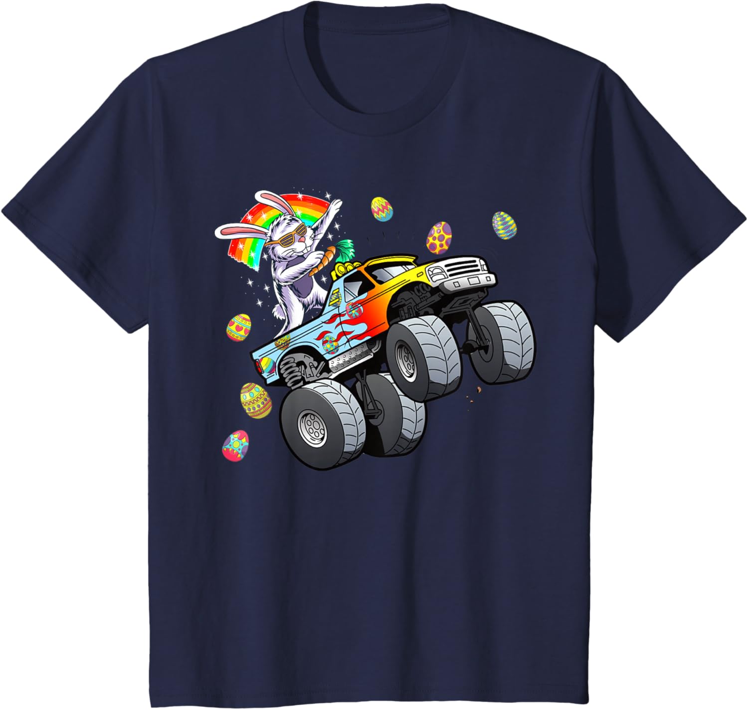 Dabbing Bunny Happy Easter Monster Truck Lovers Easter Day T-Shirt