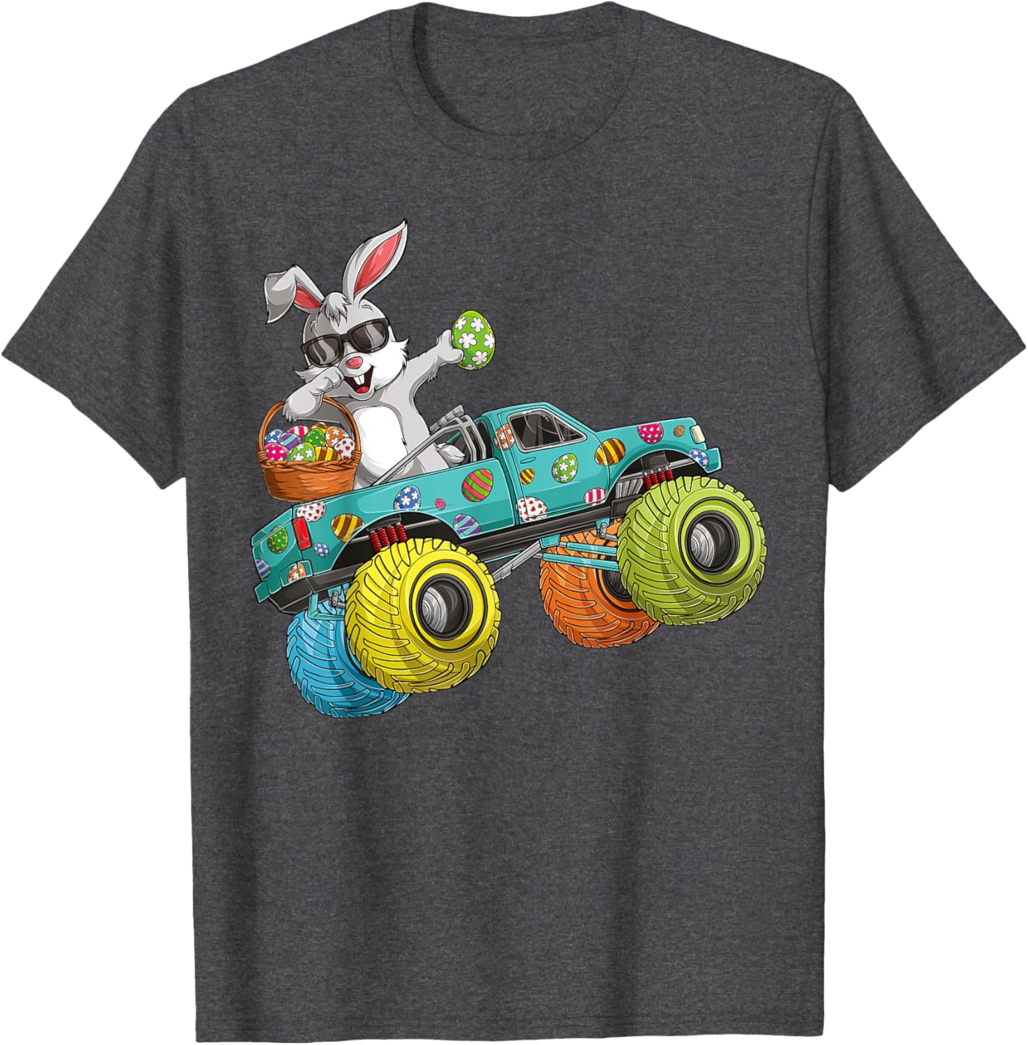 Dabbing Bunny Happy Easter Monster Truck Lovers Kids Boys T-Shirt