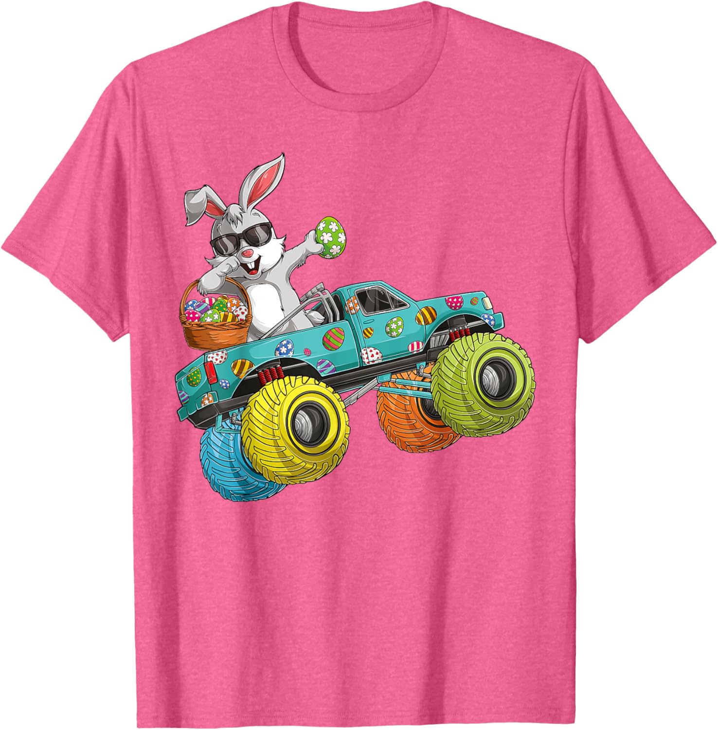 Dabbing Bunny Happy Easter Monster Truck Lovers Kids Boys T-Shirt