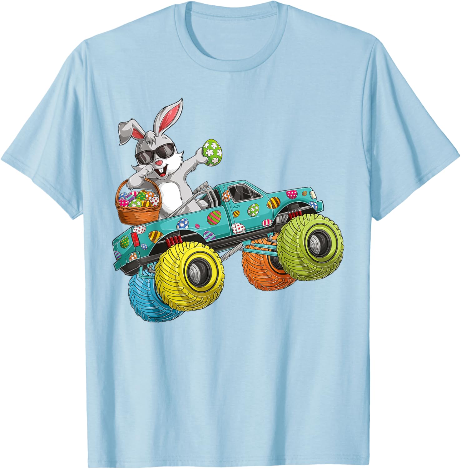 Dabbing Bunny Happy Easter Monster Truck Lovers Kids Boys T-Shirt