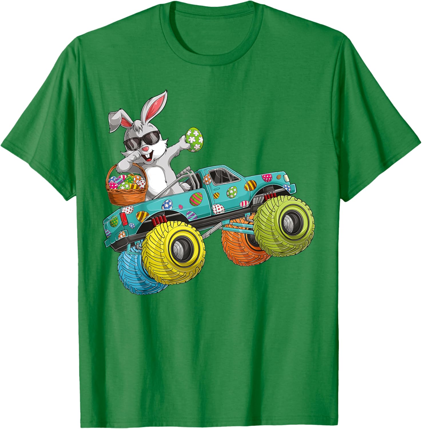 Dabbing Bunny Happy Easter Monster Truck Lovers Kids Boys T-Shirt