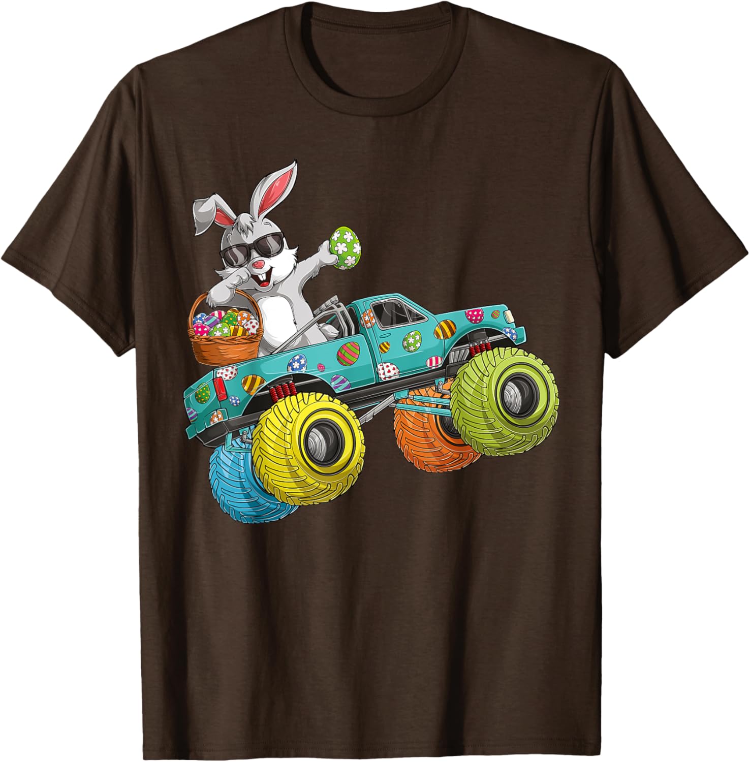 Dabbing Bunny Happy Easter Monster Truck Lovers Kids Boys T-Shirt