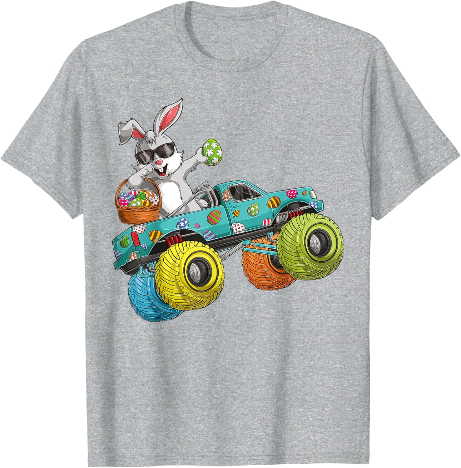 Dabbing Bunny Happy Easter Monster Truck Lovers Kids Boys T-Shirt