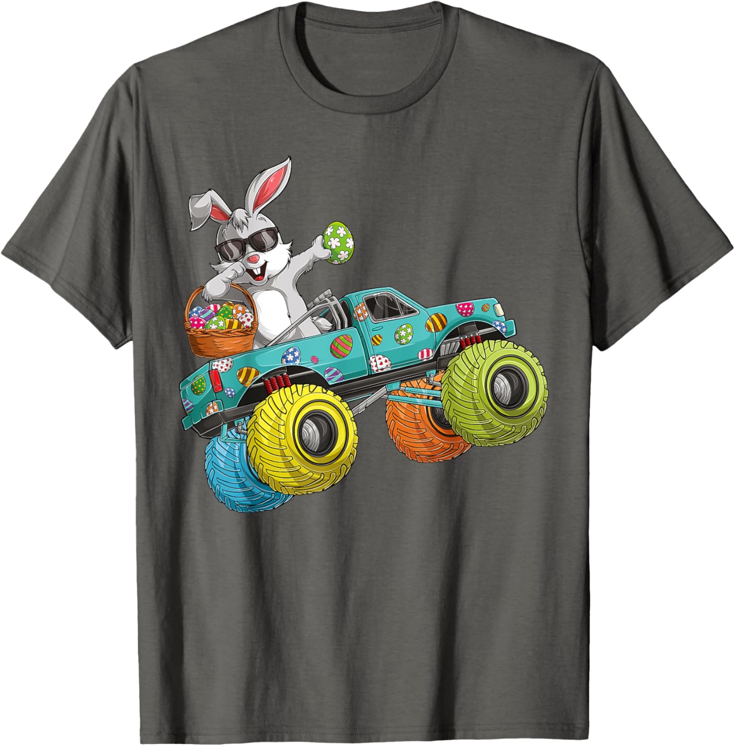 Dabbing Bunny Happy Easter Monster Truck Lovers Kids Boys T-Shirt