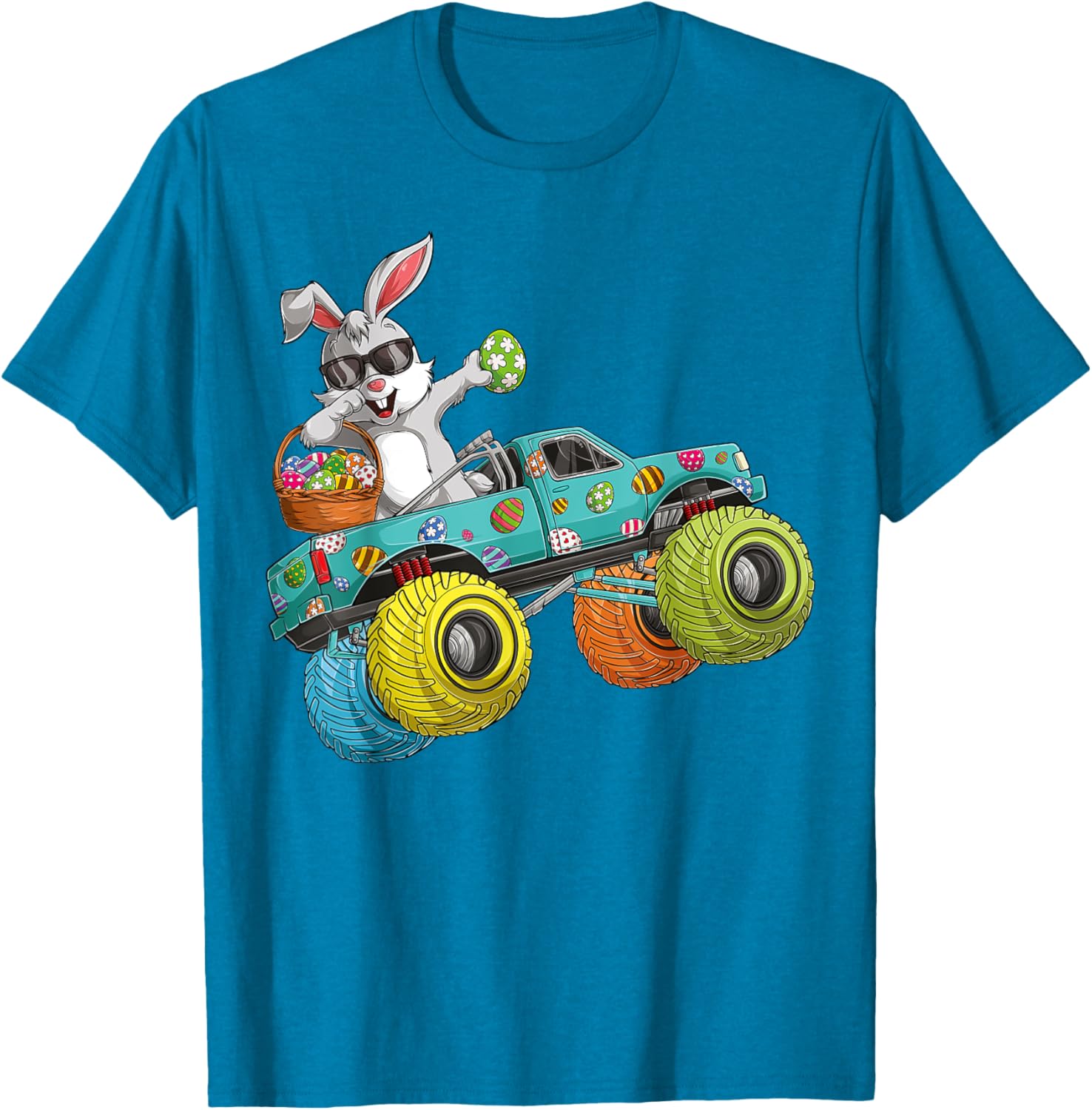 Dabbing Bunny Happy Easter Monster Truck Lovers Kids Boys T-Shirt