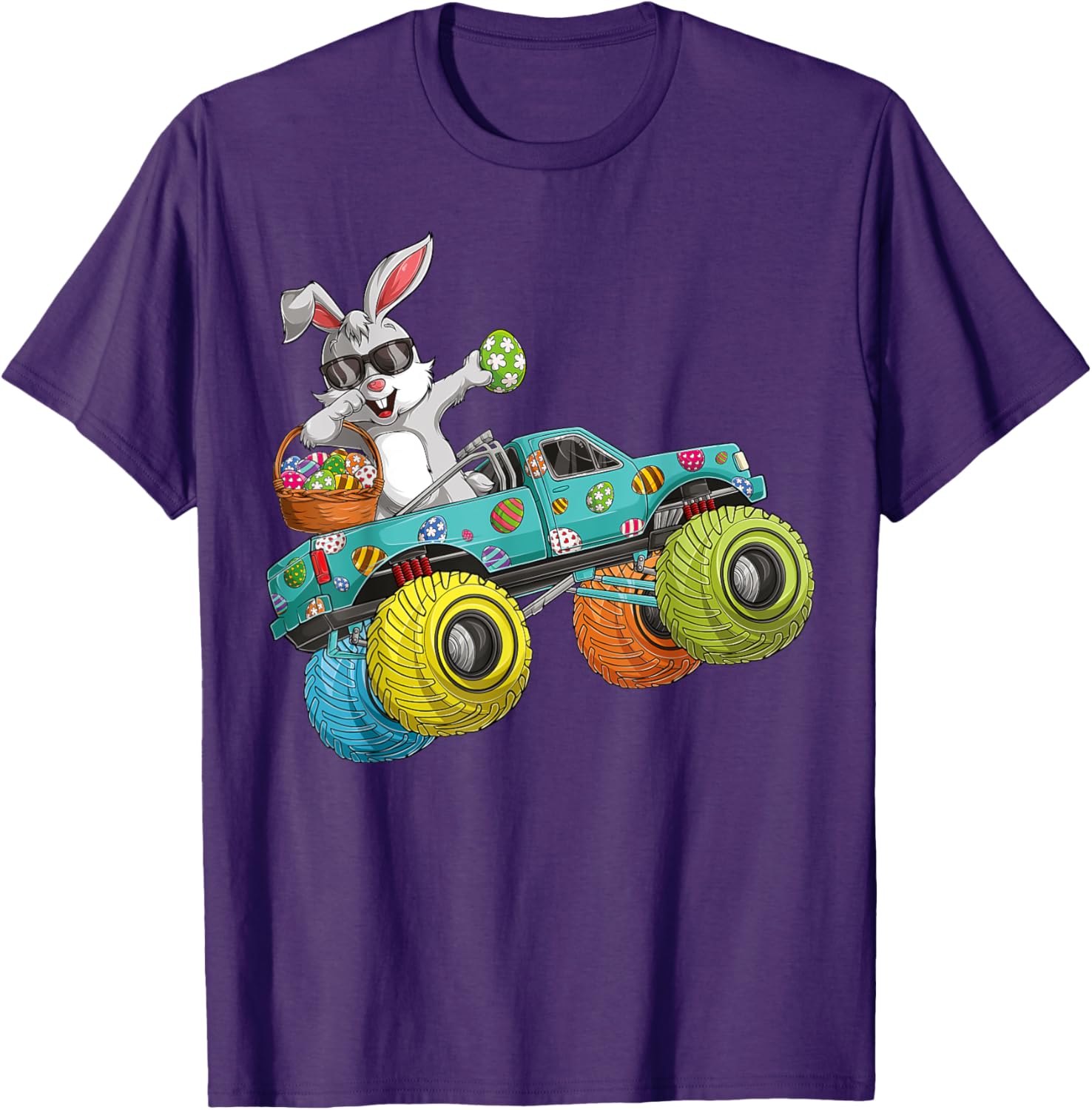 Dabbing Bunny Happy Easter Monster Truck Lovers Kids Boys T-Shirt