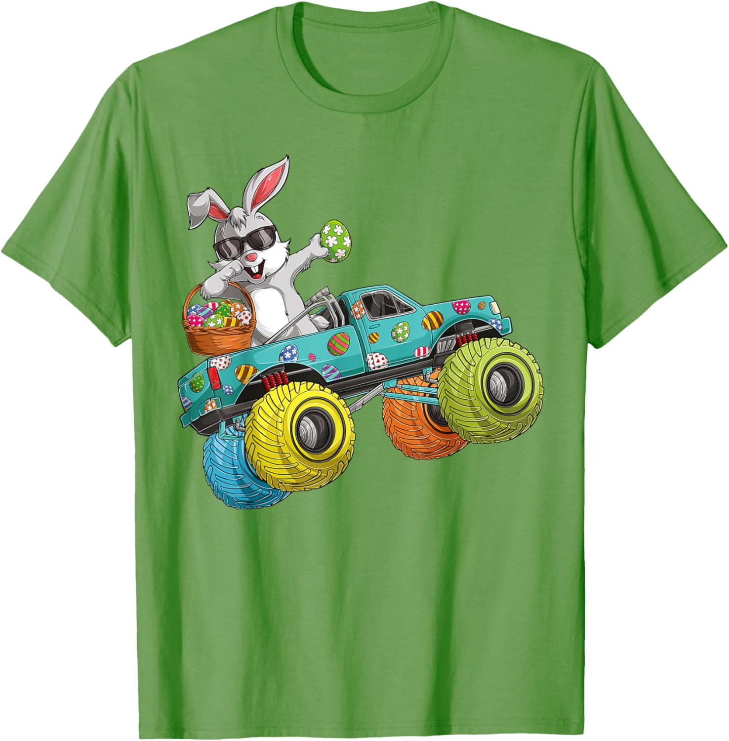 Dabbing Bunny Happy Easter Monster Truck Lovers Kids Boys T-Shirt